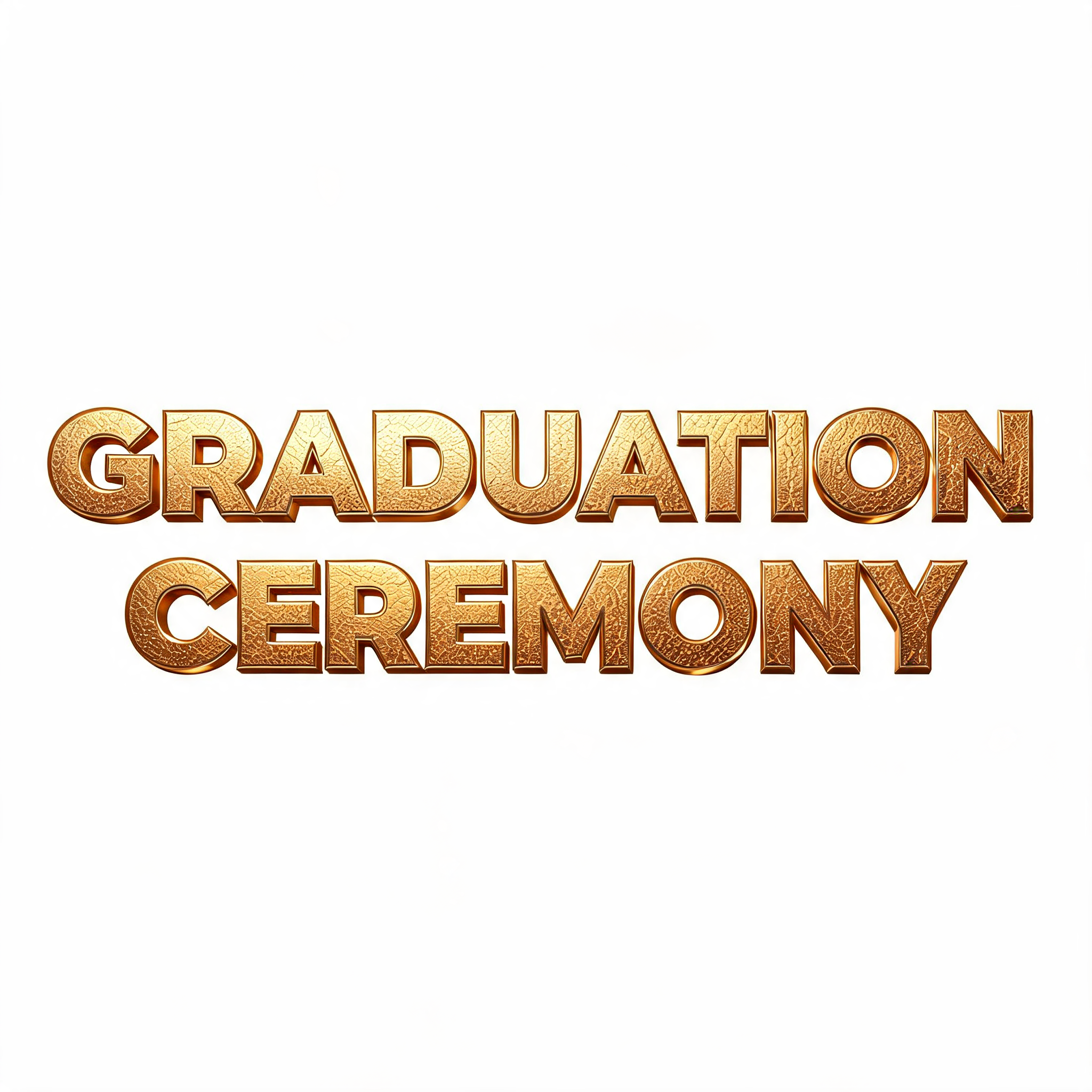 "GRADUATION CEREMONY" — 3d Bold Gold | AI Text Effect Generator