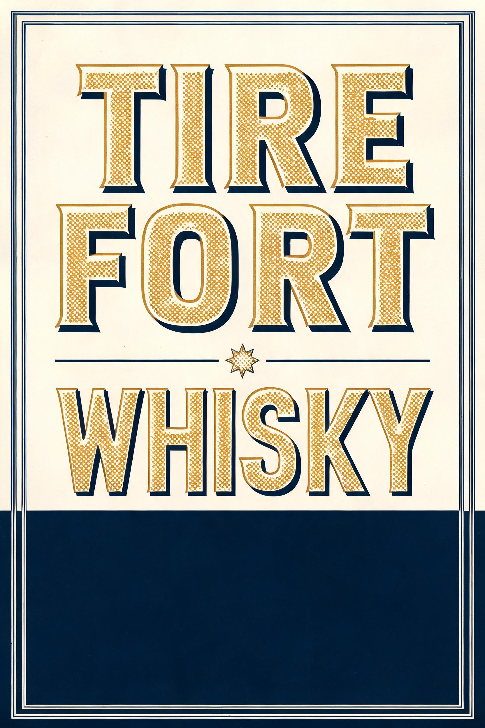 "TIRE FORT WHISKY" — Duotone text effect