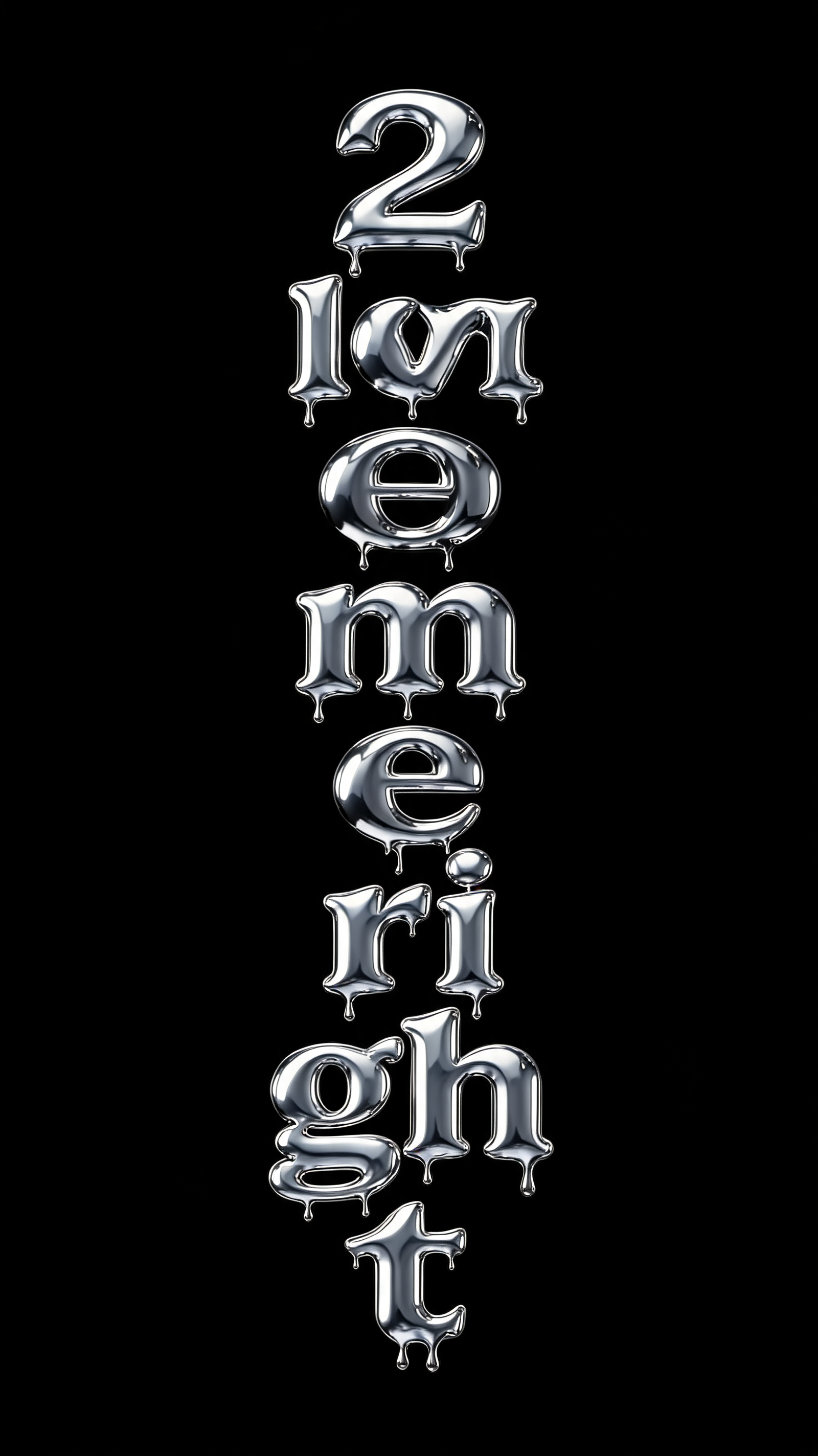 "2lovemeright" — Chrome Metal 3d | AI Text Effect Generator