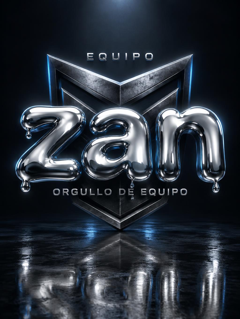 "zan
ORGULLO DE EQUIPO
EQUIPO" — Cyberpunk Chrome text effect