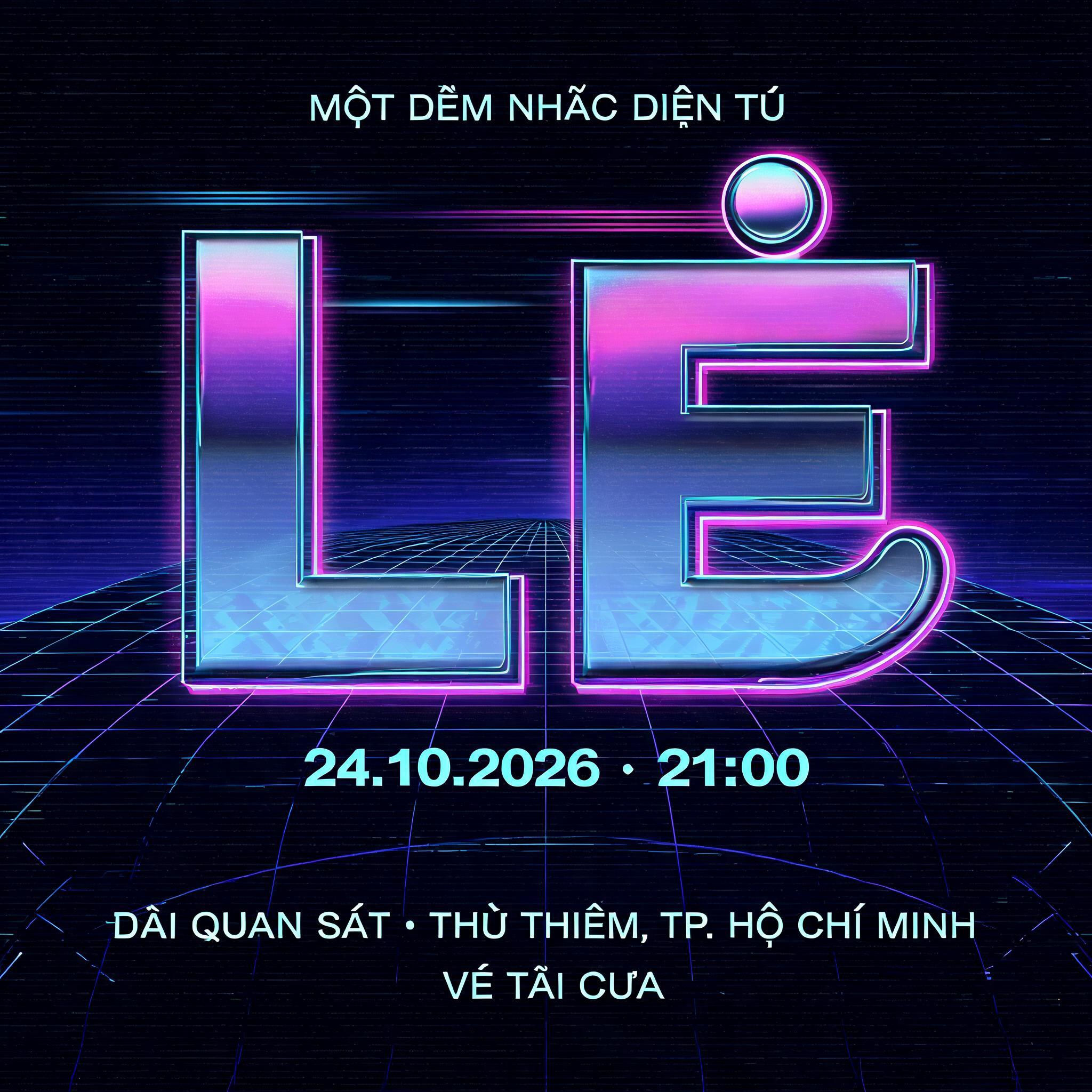 "LẺ" — Neon 80s text effect