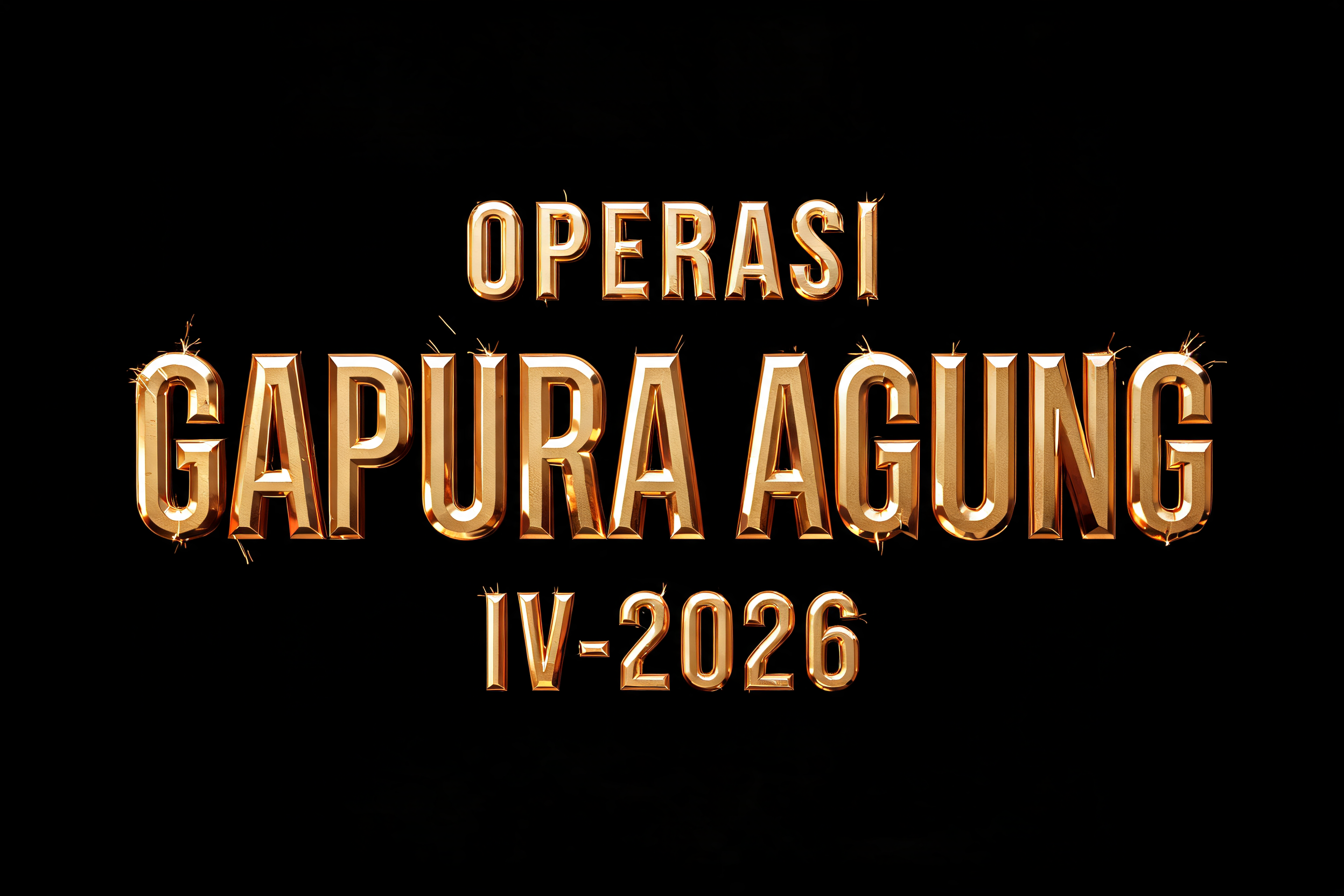"OPERASI GAPURA AGUNG IV-2026" — 3d Bold Gold | AI Text Effect Generator