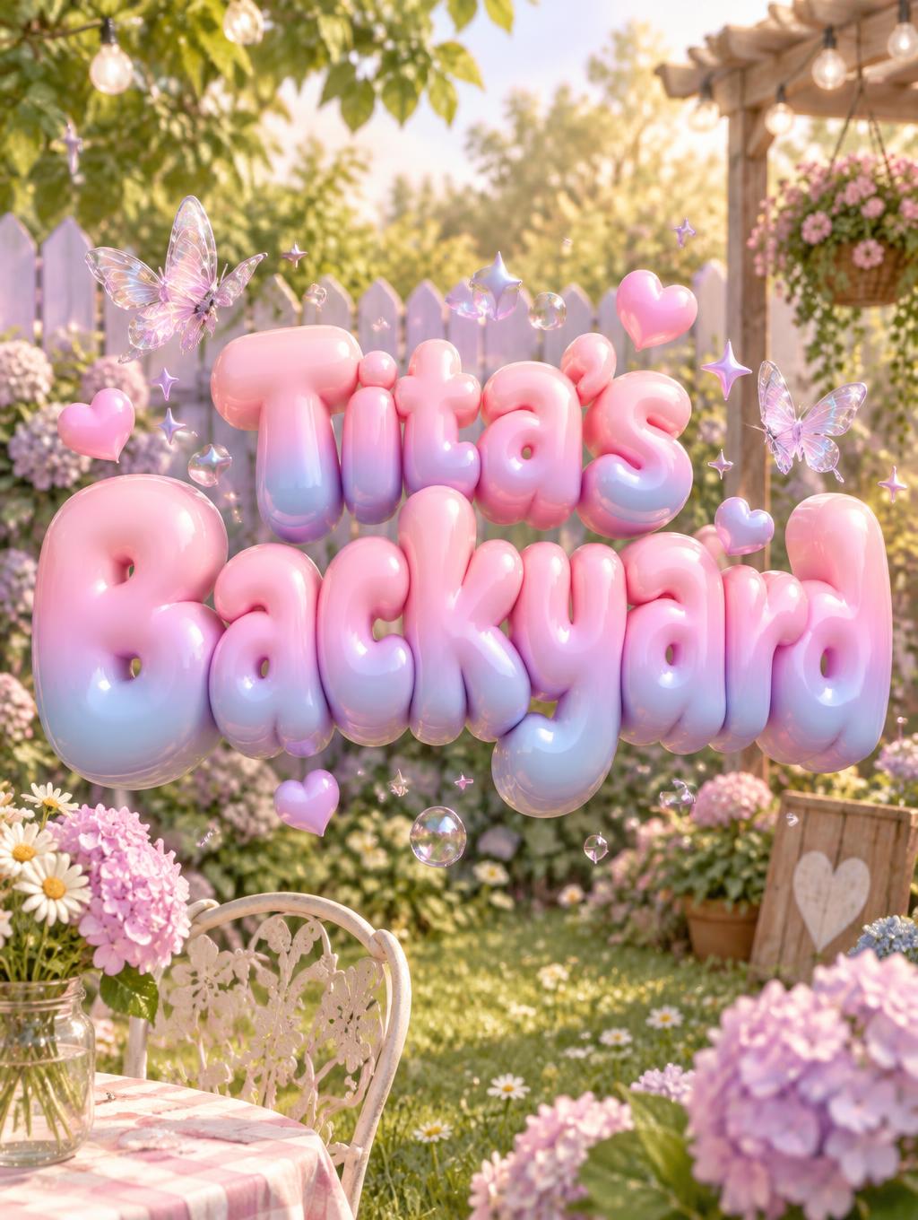 "Tita's Backyard" — Y2k Bubbly | AI Text Effect Generator