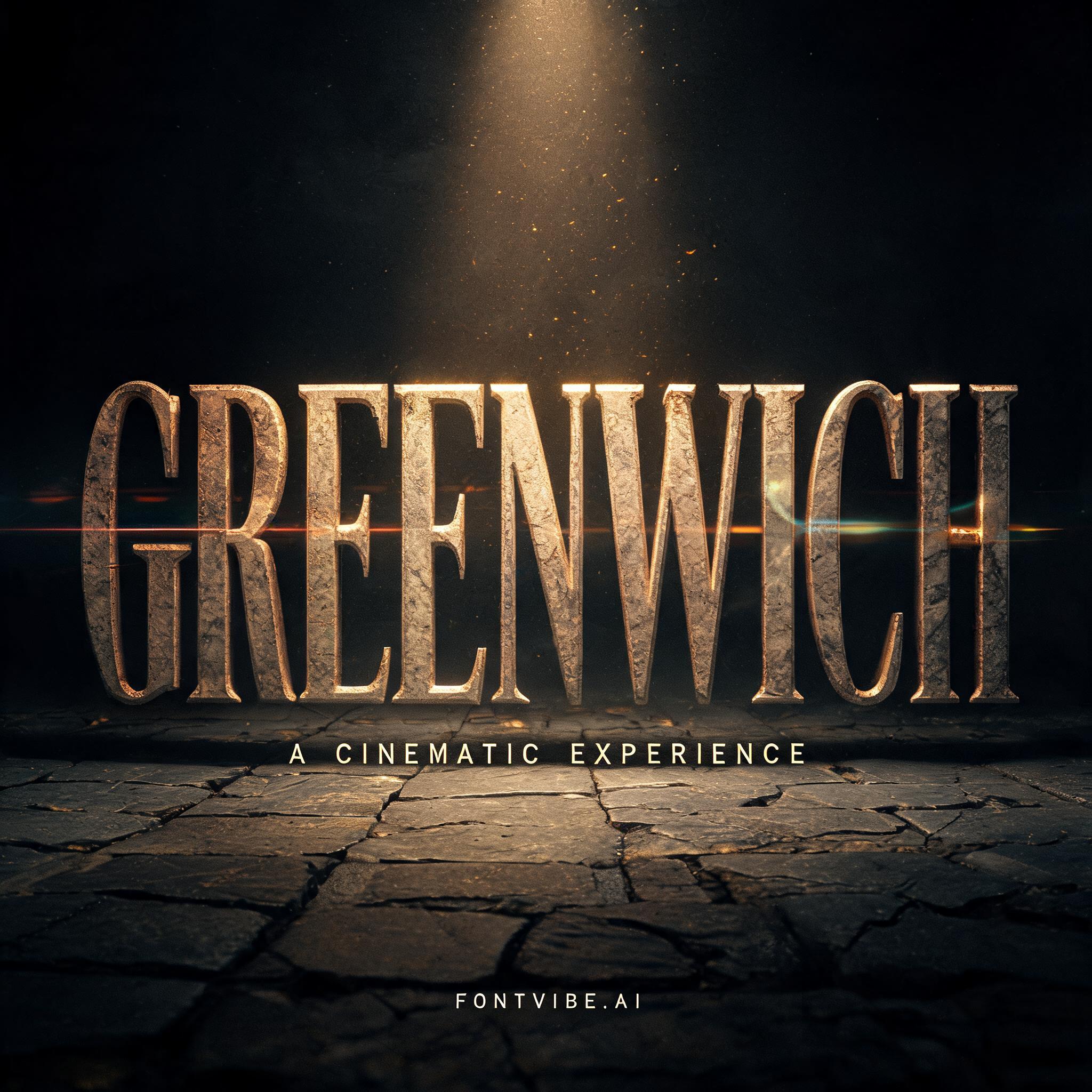 "GREENWICH" — Cinematic | AI Text Effect Generator