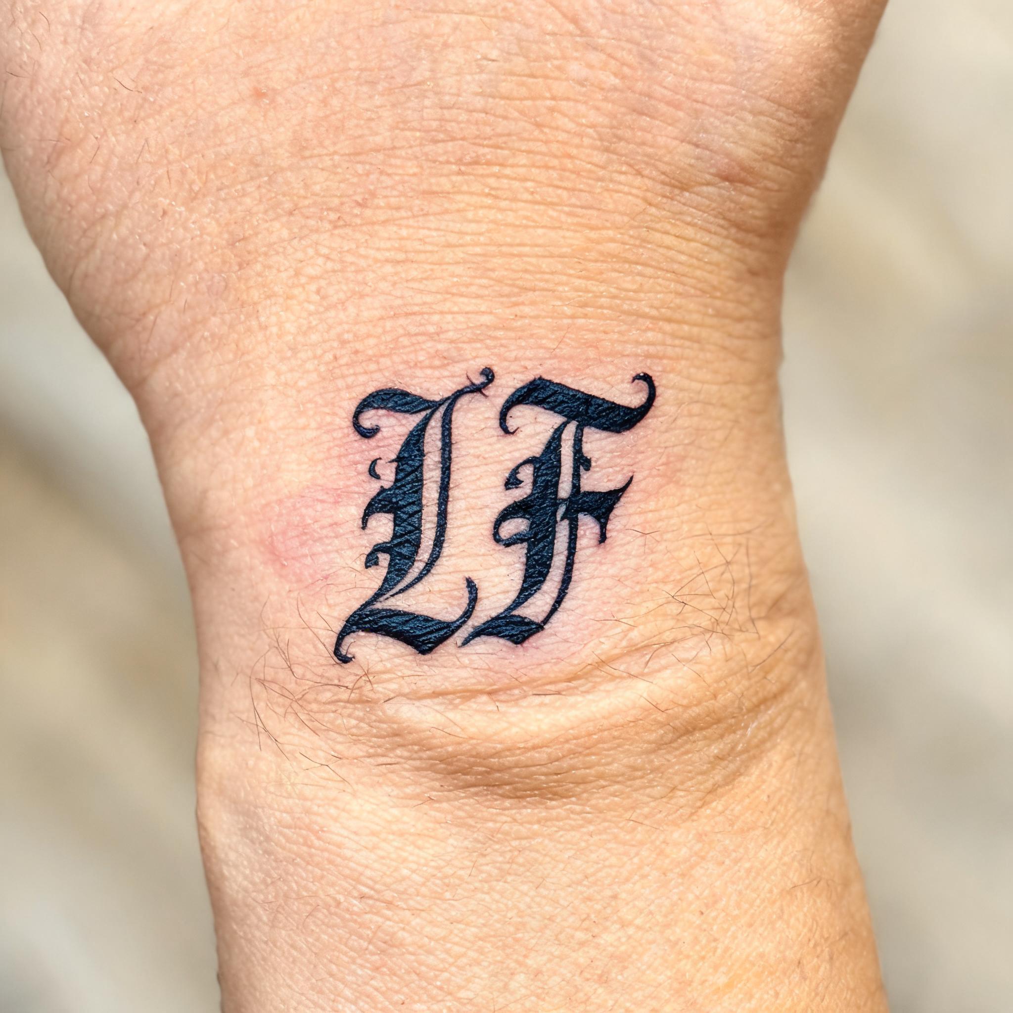 "LF" — Tattoo | AI Text Effect Generator