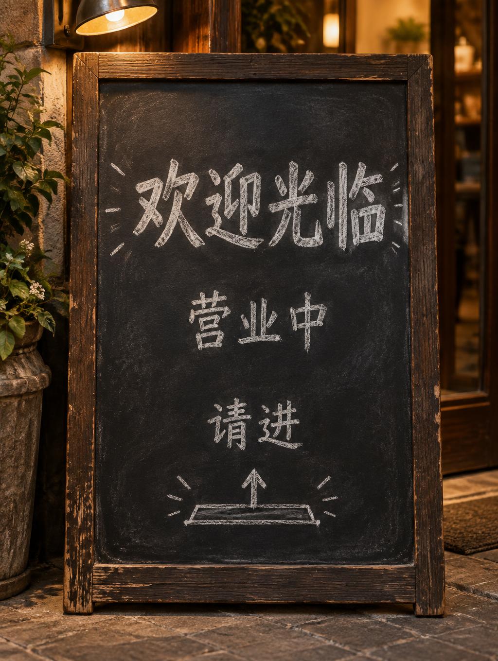 "欢迎光临
营业中
请进" — Vintage | AI Text Effect Generator
