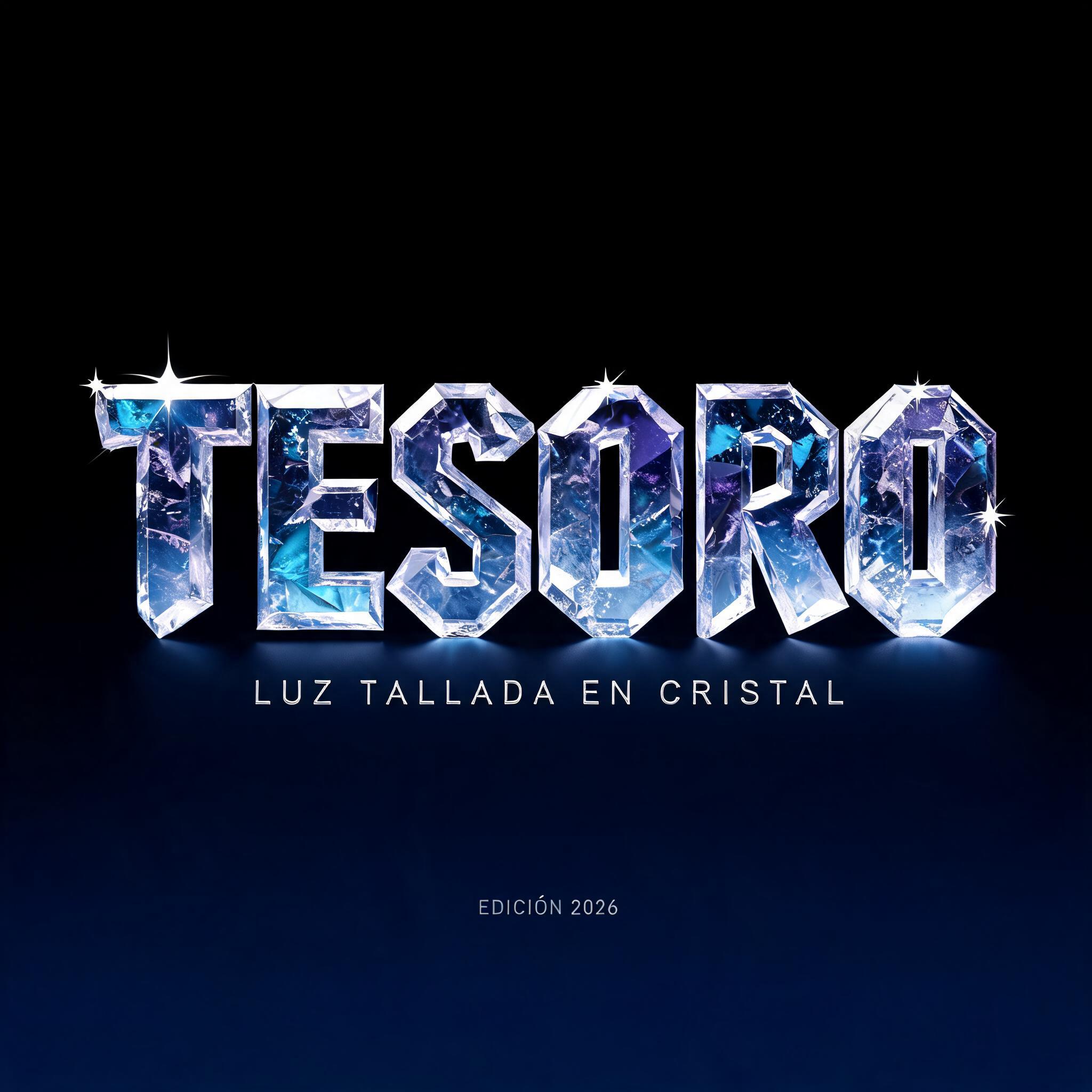 "Unas letras de gema que diga "Tesoro"" — Glass Crystal | AI Text Effect Generator