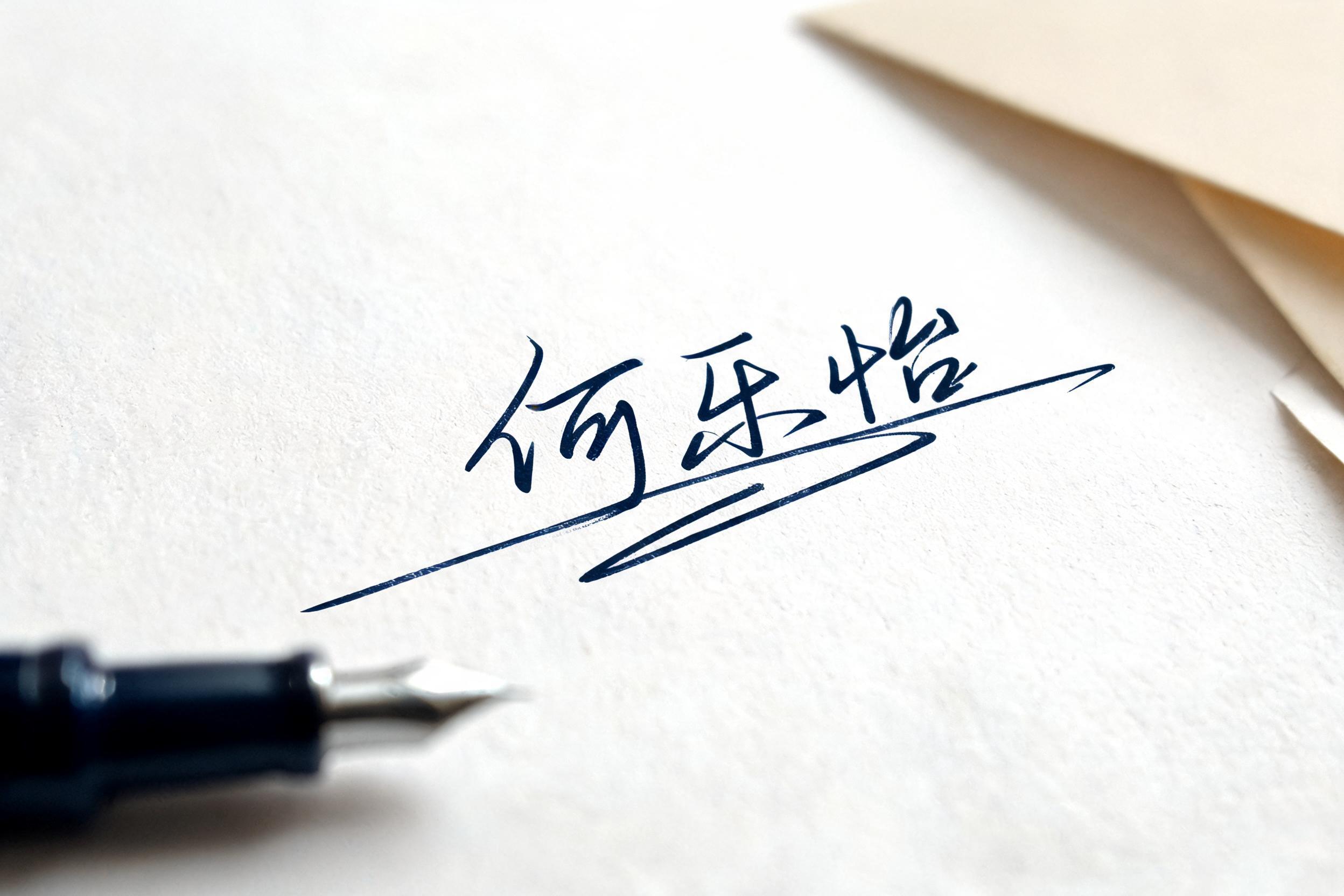 "何乐怡" — Cursive Signature text effect