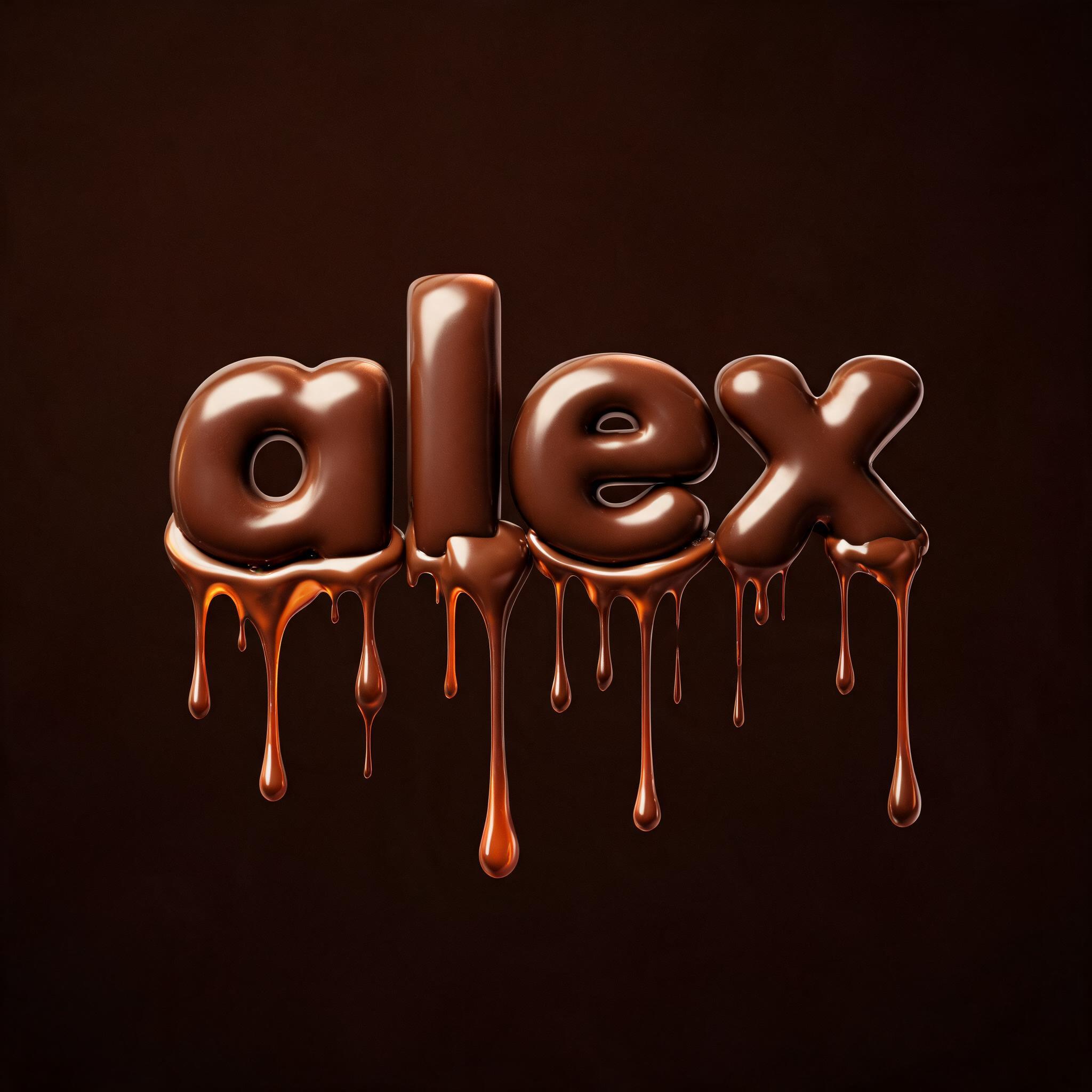 "alex" — Drip Font Melting | AI Text Effect Generator