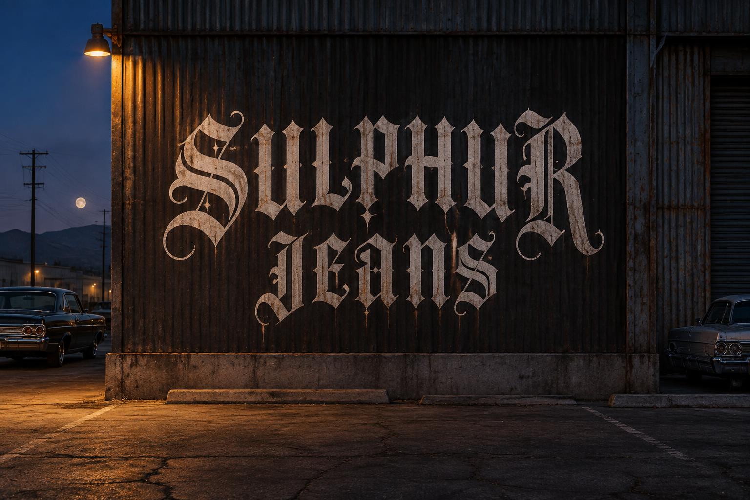"SULPHUR JEANS" —  | AI Text Effect Generator