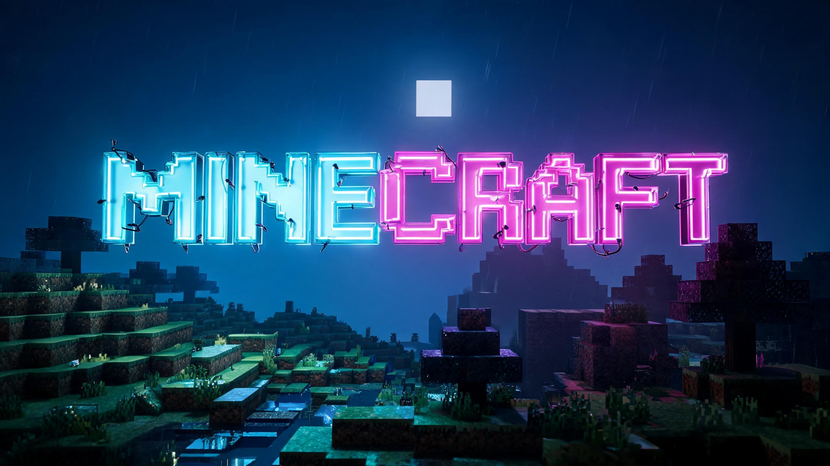 "Minecraft" — Neon Glow | AI Text Effect Generator