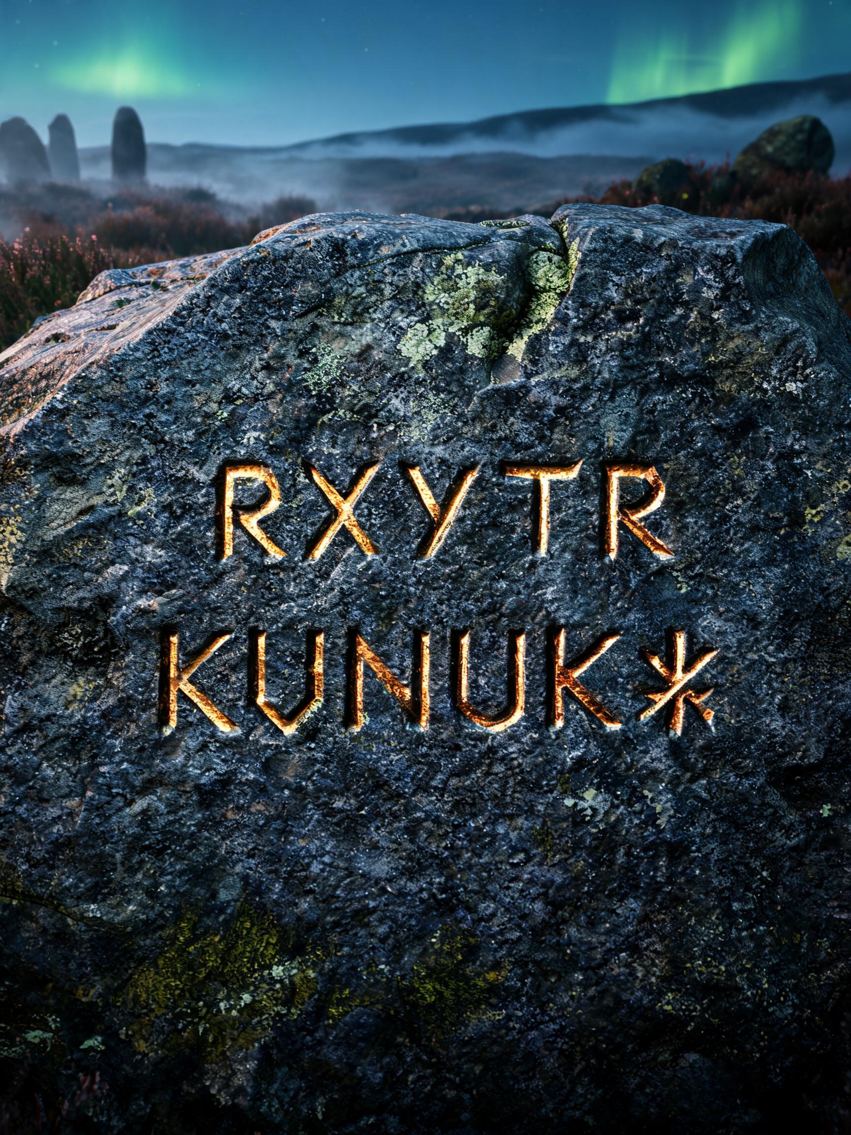 "ᚱᛅᚢᚦᚱ ᚴᚢᚾᚢᚴᛦ" — Viking | AI Text Effect Generator
