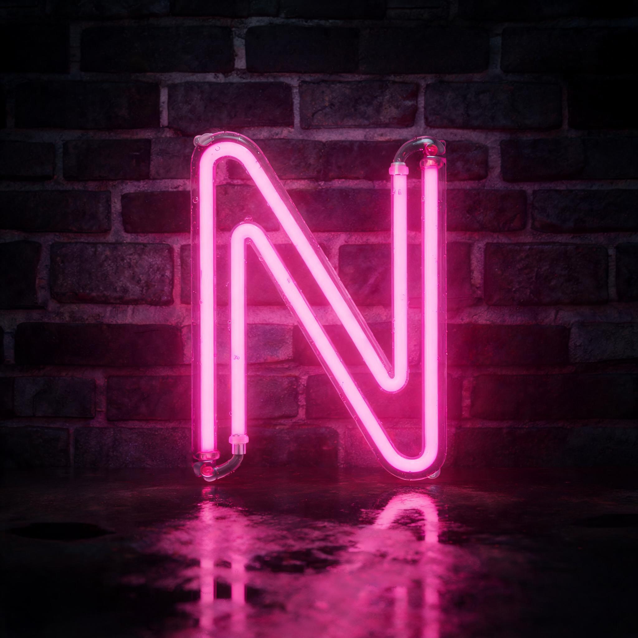 "N" — Cyberpunk Electric Neon text effect