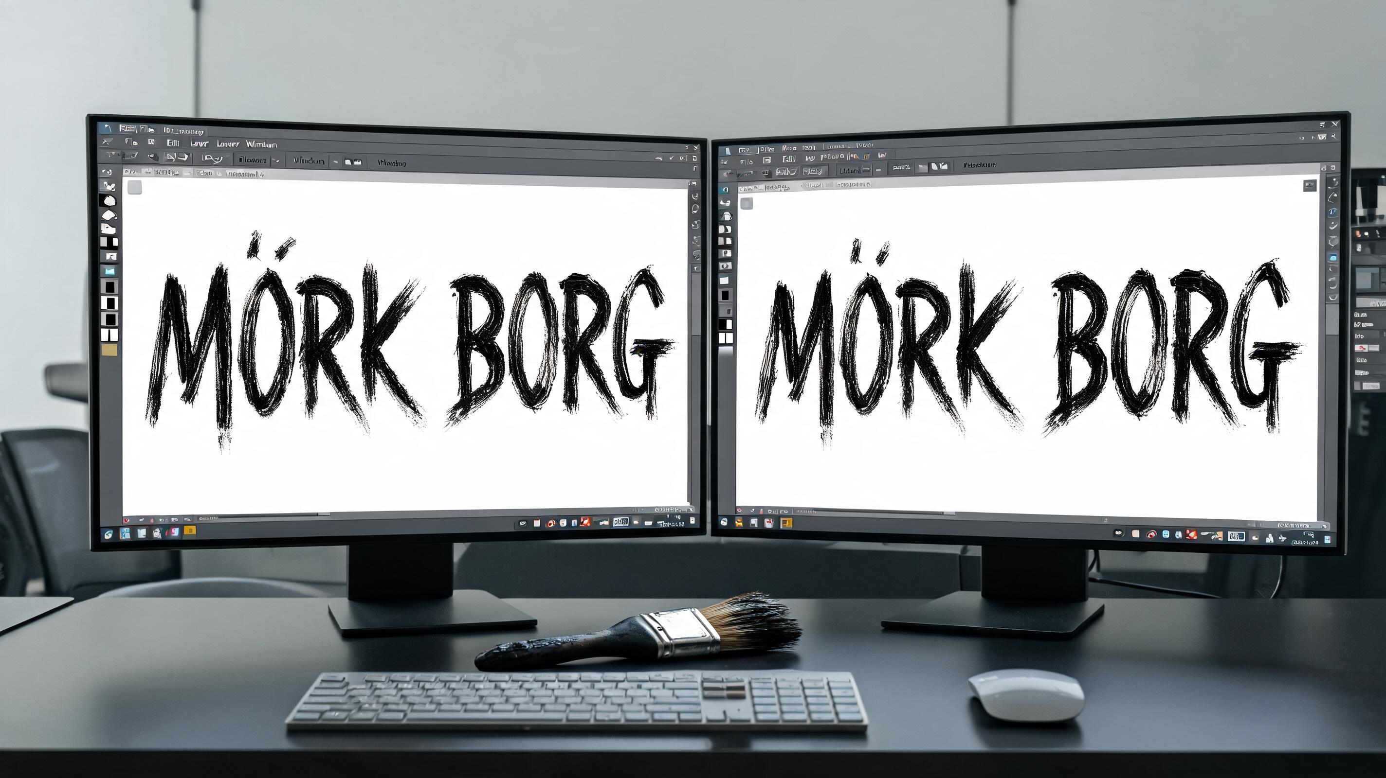 "Mörk Borg" — Brush Dry text effect