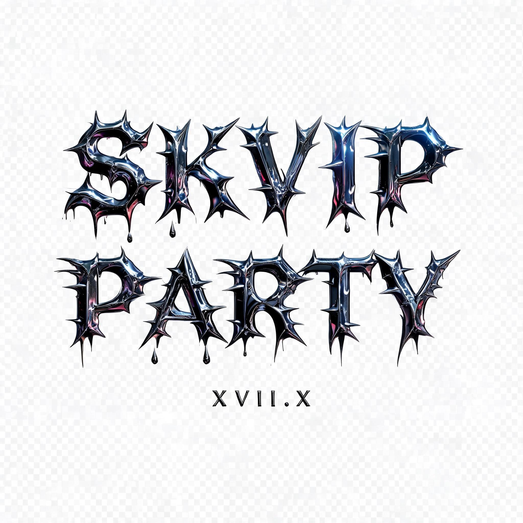"SKVIP
PARTY
 XVII.X" — Y2k Liquid | AI Text Effect Generator