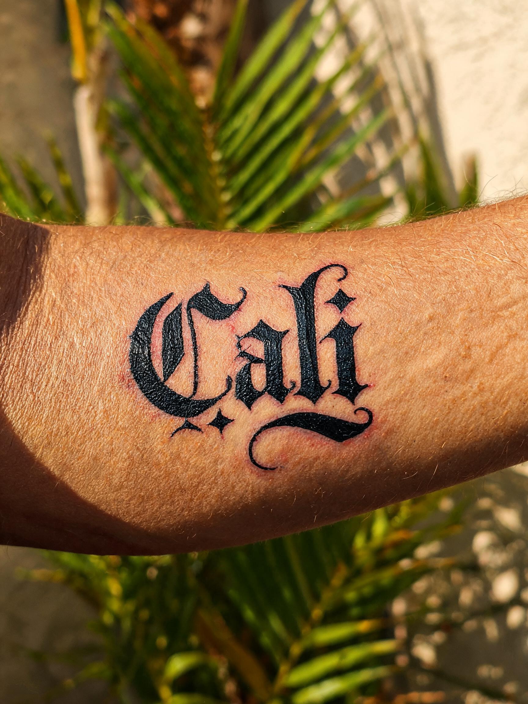 "Cali" — Tattoo | AI Text Effect Generator