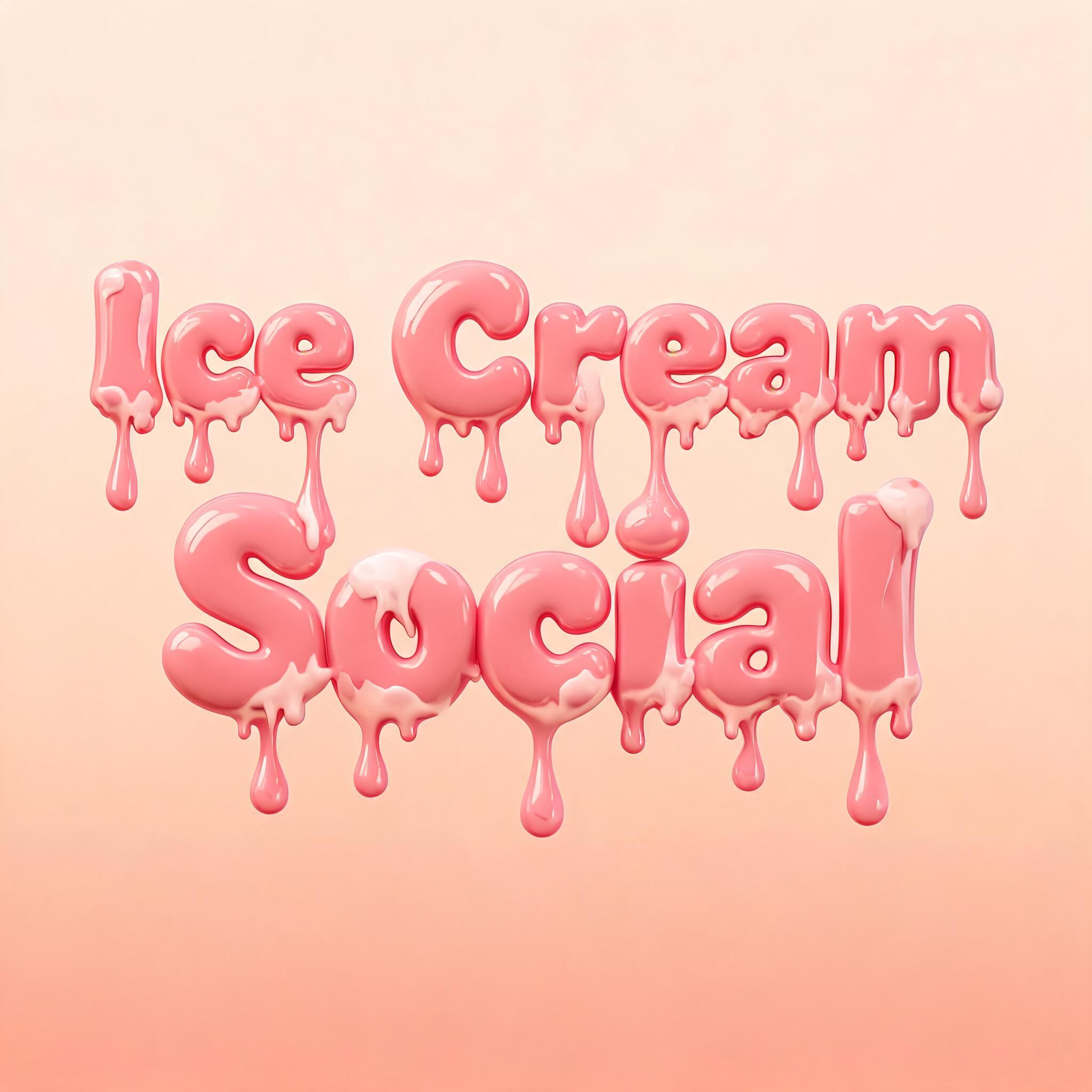 "Ice Cream Social" — Drip Font Ice | AI Text Effect Generator