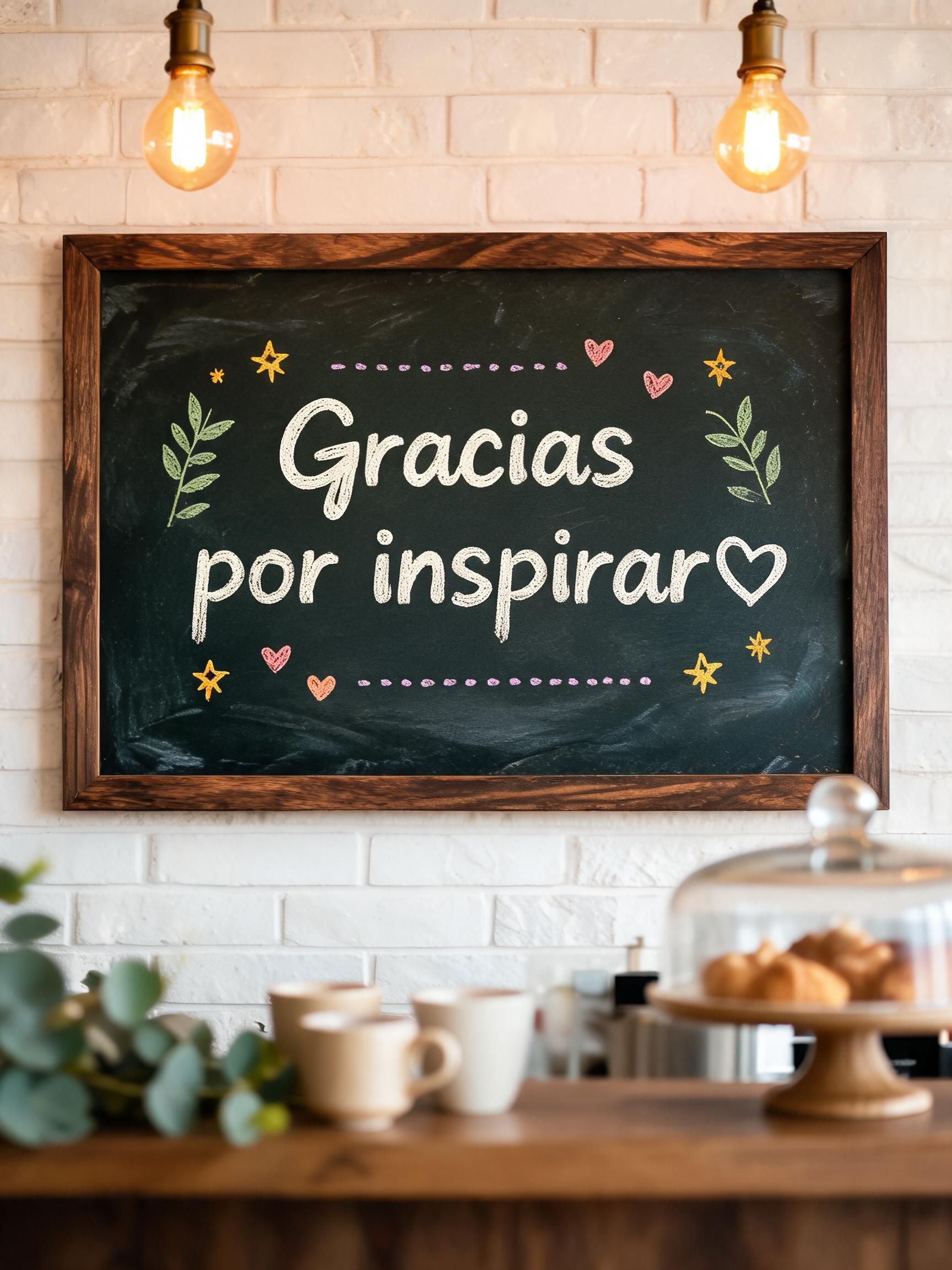 "Gracias por inspirar♡" — Chalk | AI Text Effect Generator