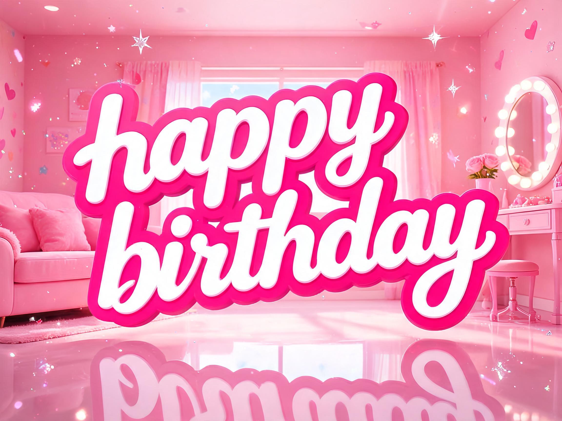 "happy birthday" — Barbie | AI Text Effect Generator