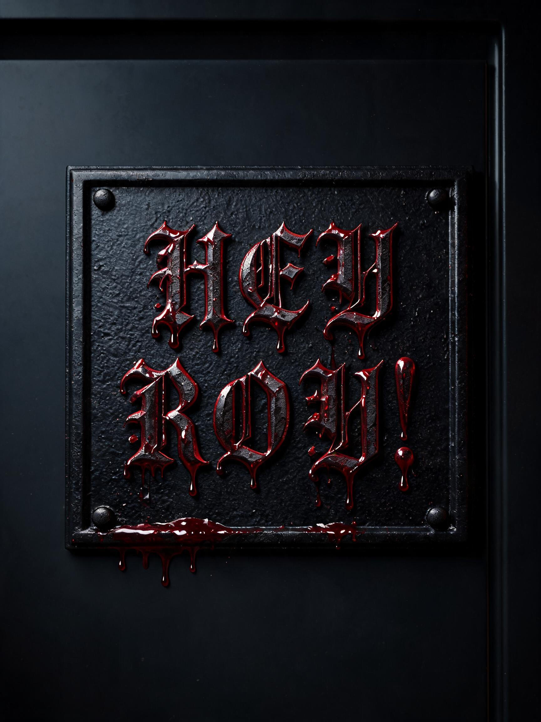 "HEY ROY!" — Drip Font Blood | AI Text Effect Generator