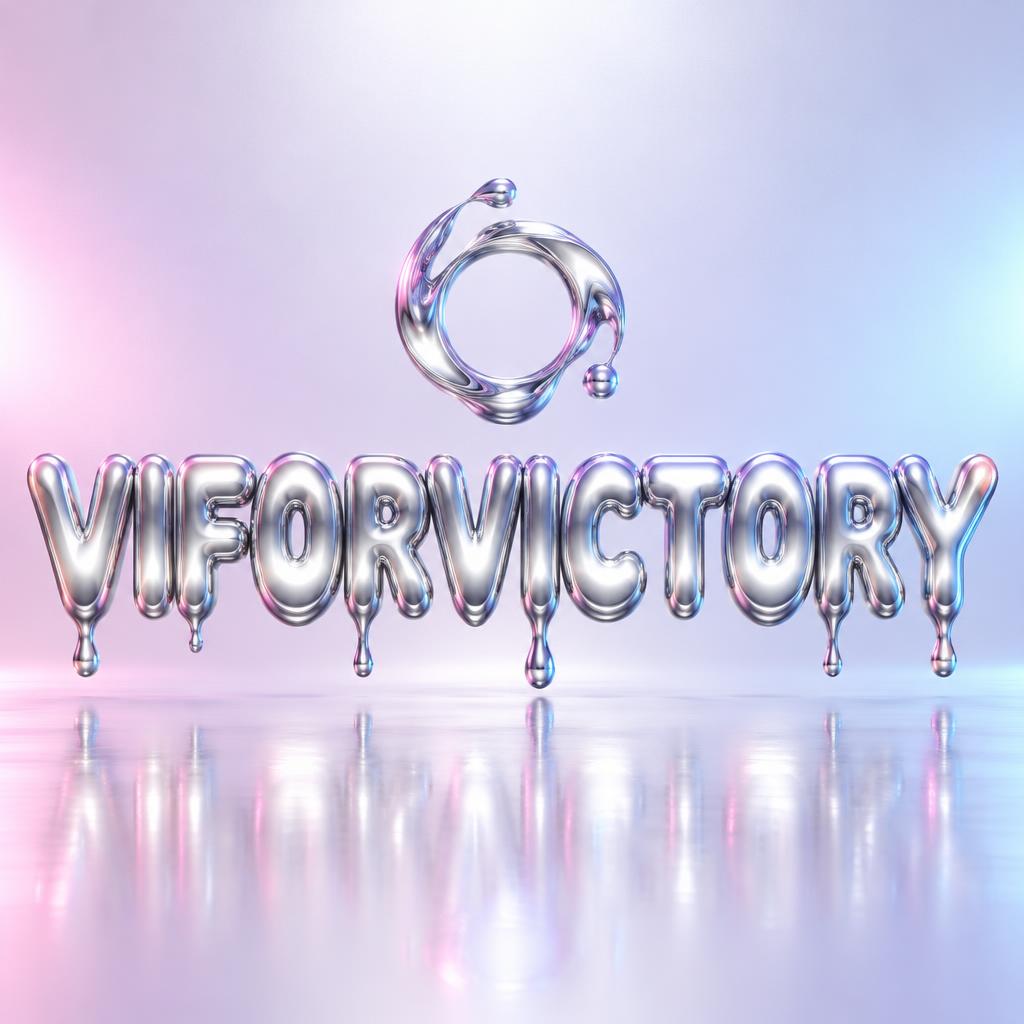 "VIFORVICTORY" — Y2k Liquid text effect