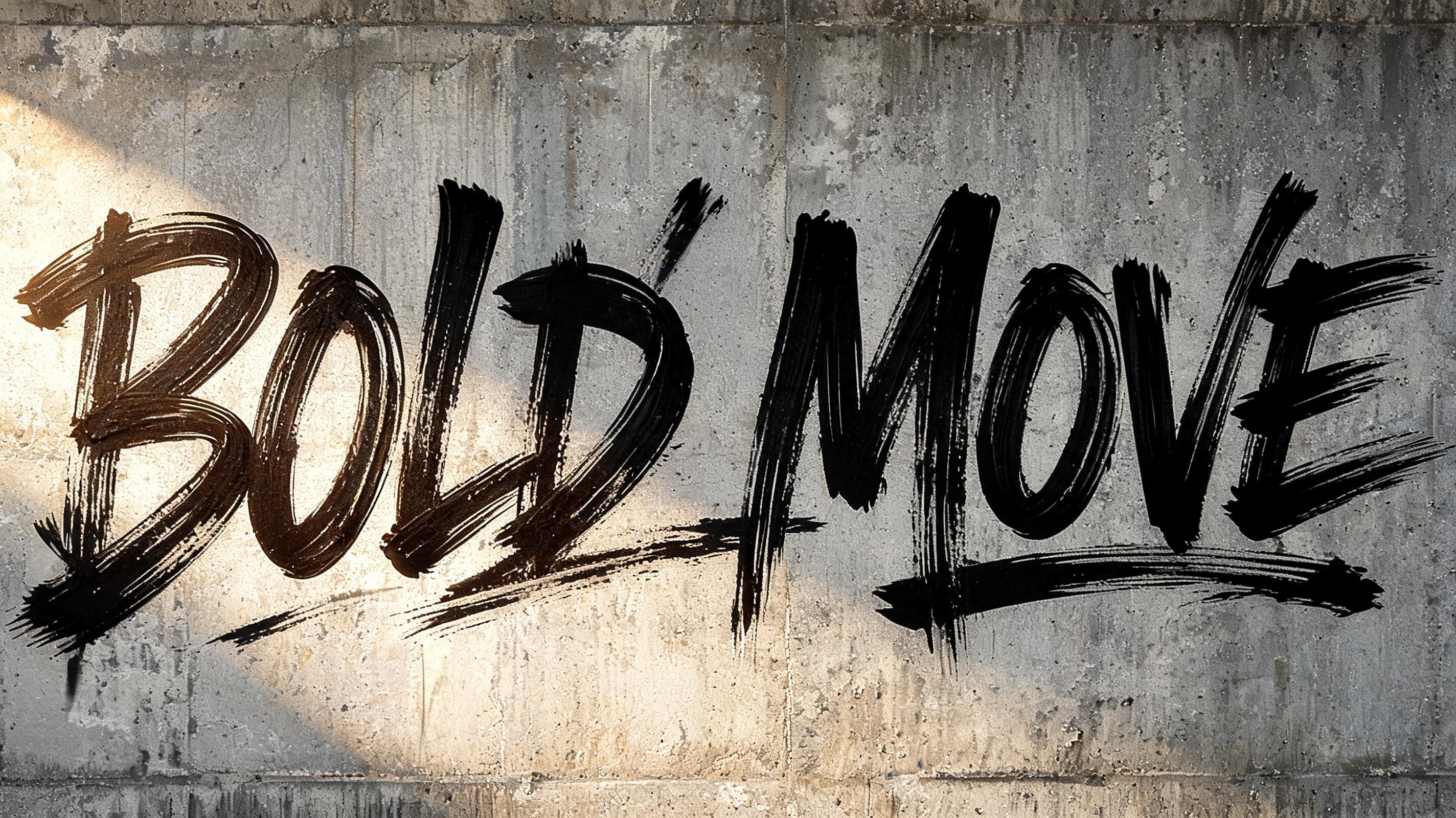"BOLD MOVE" — Brush Stroke | AI Text Effect Generator