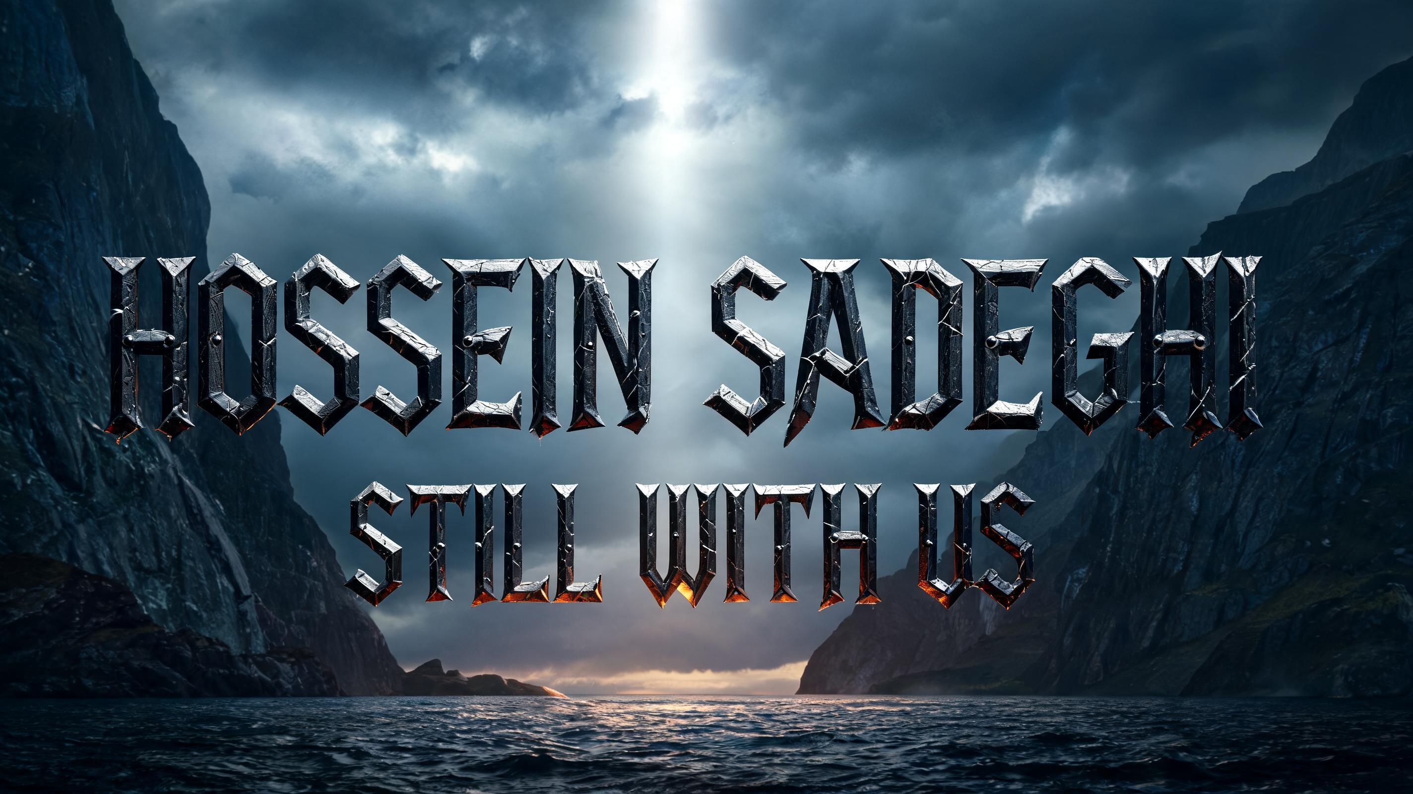 "HOSSEIN SADEGHI
  STILL WITH US" — Viking | AI Text Effect Generator