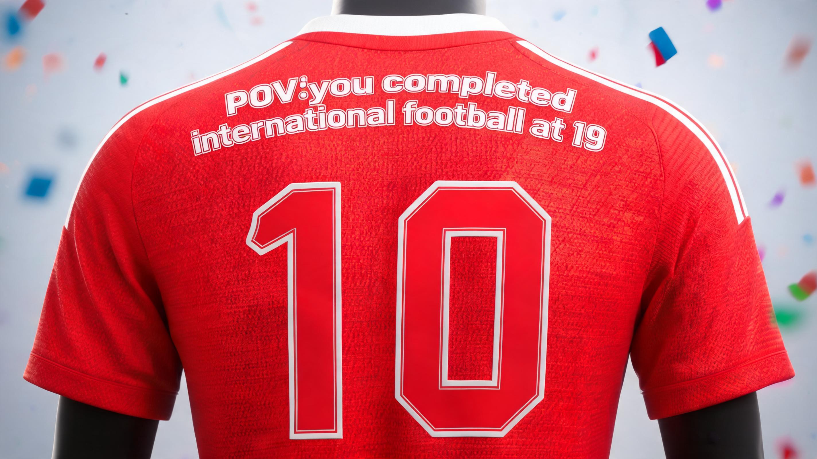"POV:you completed international football at 19" — Sports Football | AI Text Effect Generator