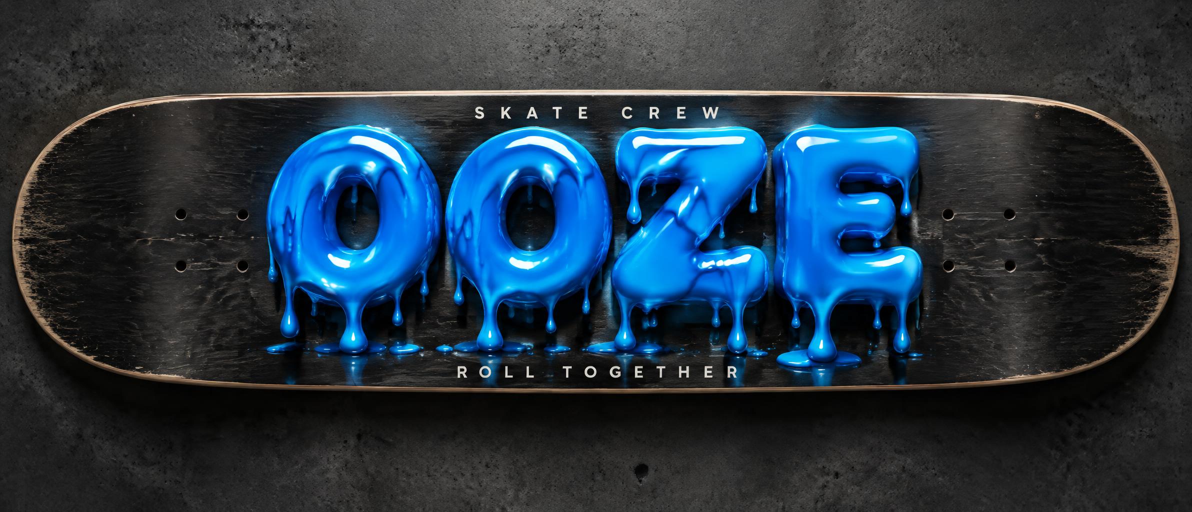 "OOZE
SKATE CREW
ROLL TOGETHER" — Drip Font | AI Text Effect Generator