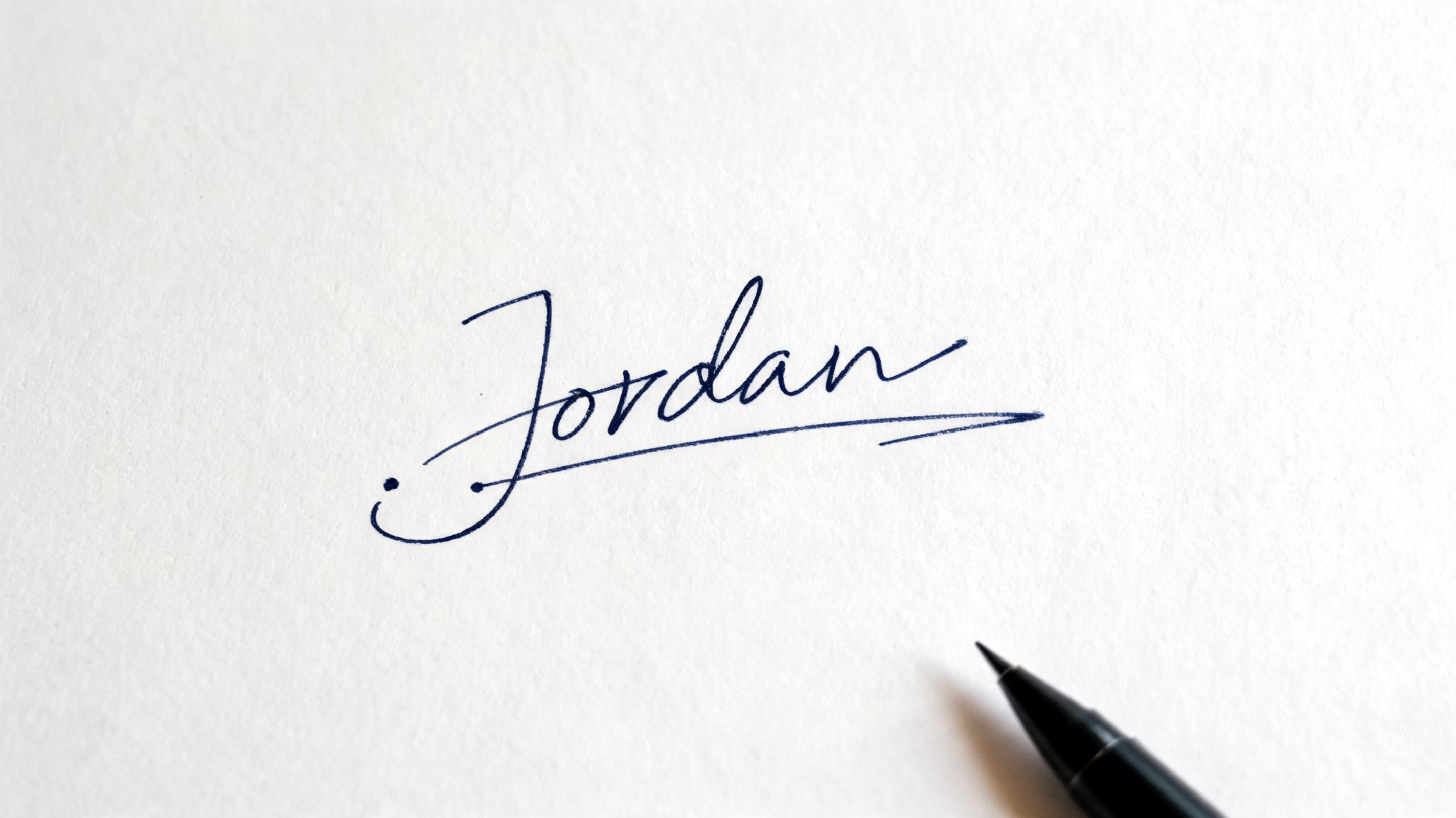 "Jordan" — Cursive Signature | AI Text Effect Generator