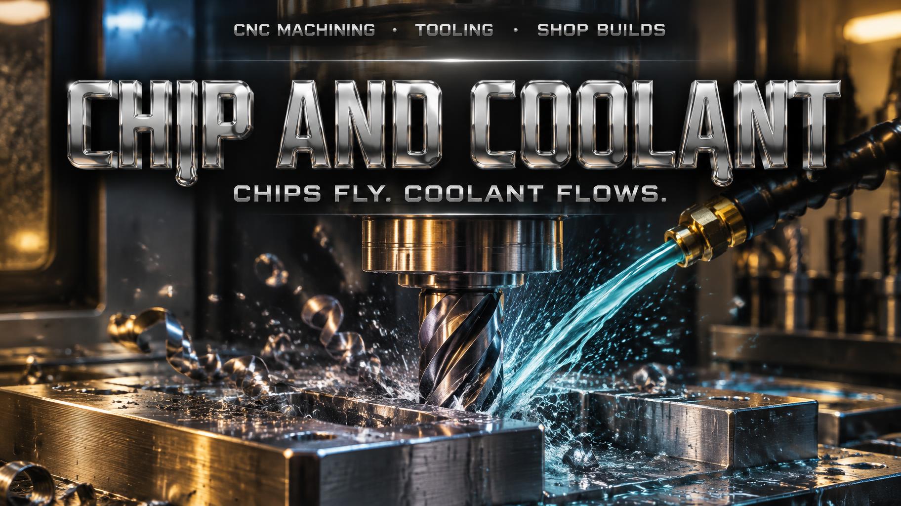 "CHIP AND COOLANT
CNC MACHINING • TOOLING • SHOP BUILDS
CHIPS FLY. COOLANT FLOWS." — Metallic | AI Text Effect Generator