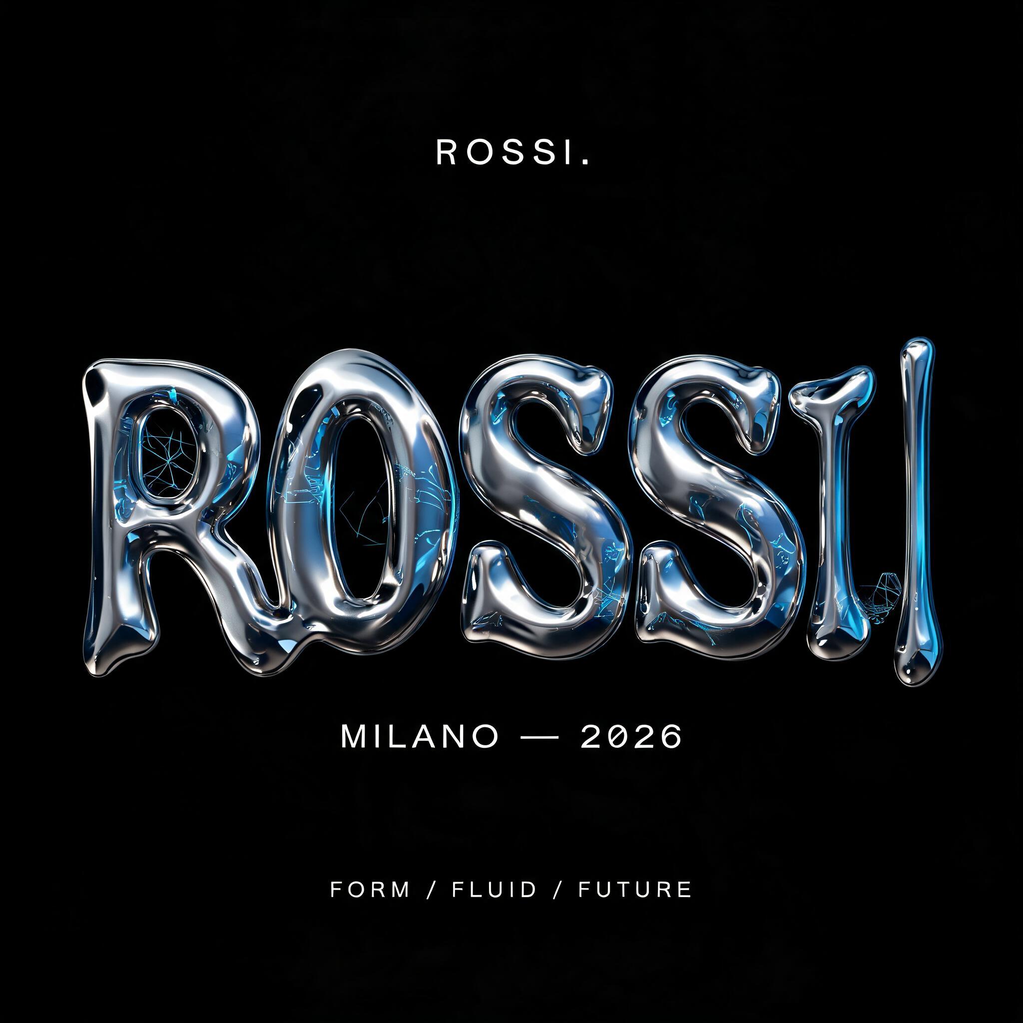 "rossi." — Chrome Metal 3d | AI Text Effect Generator
