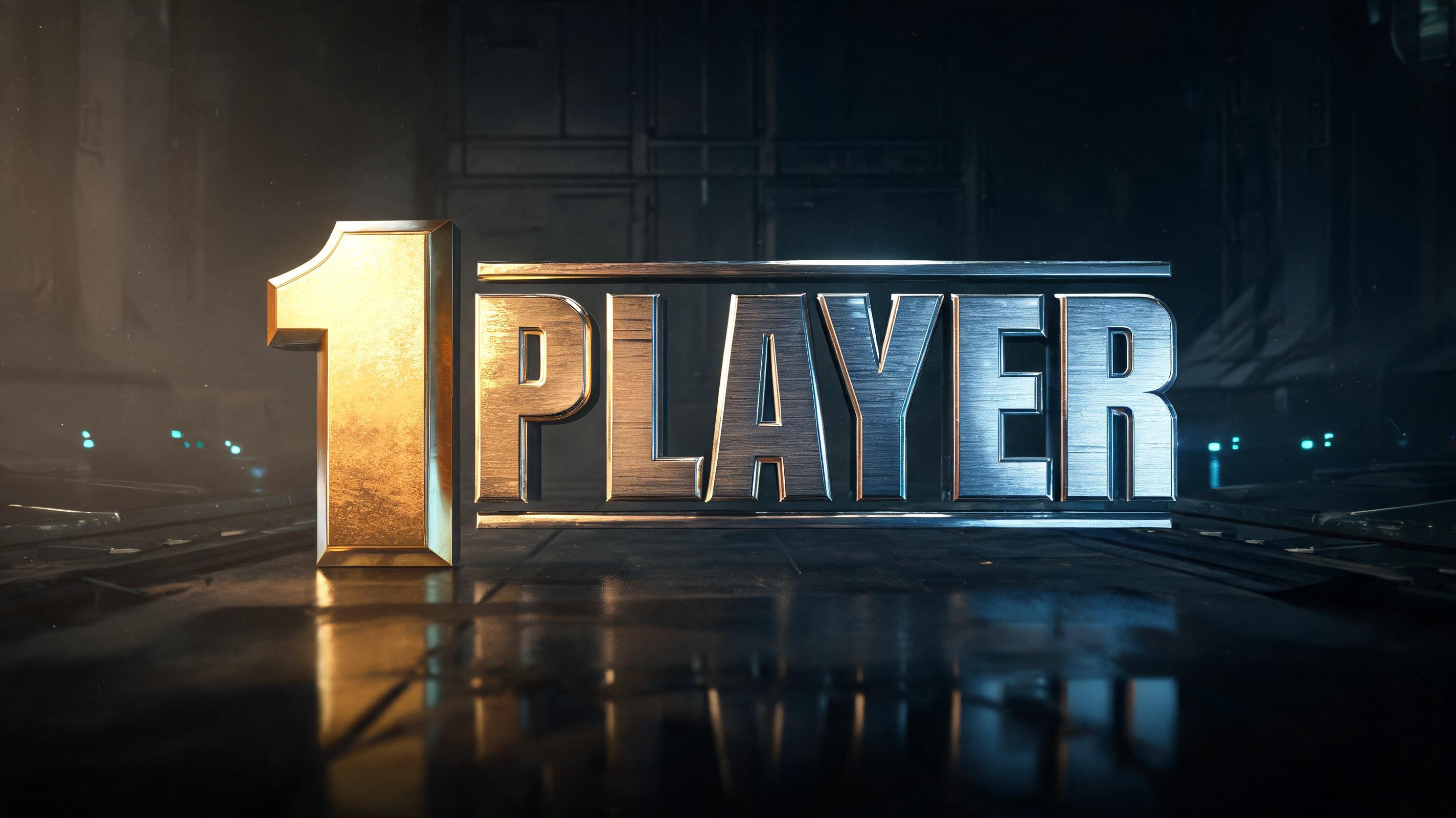 "1 PLAYER" — Metallic | AI Text Effect Generator
