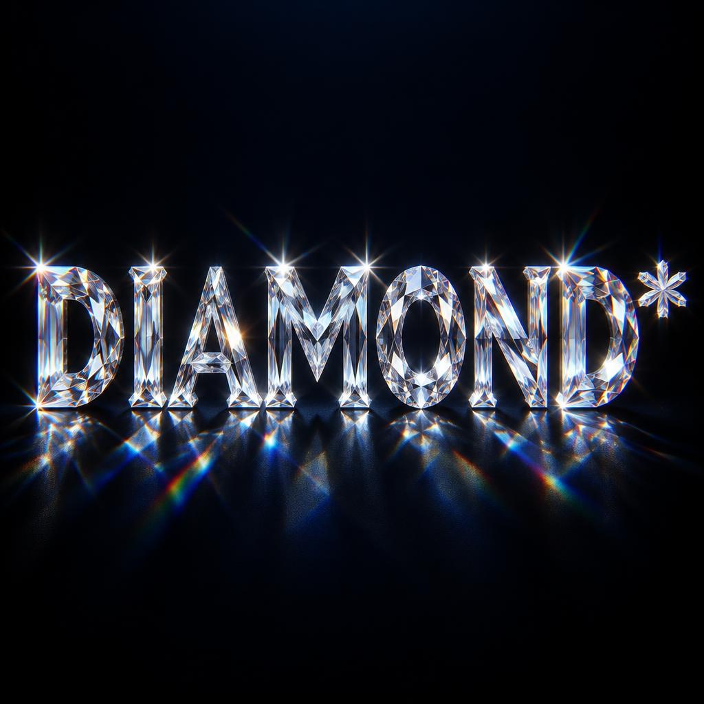 "DIAMOND*" — Glass Crystal | AI Text Effect Generator
