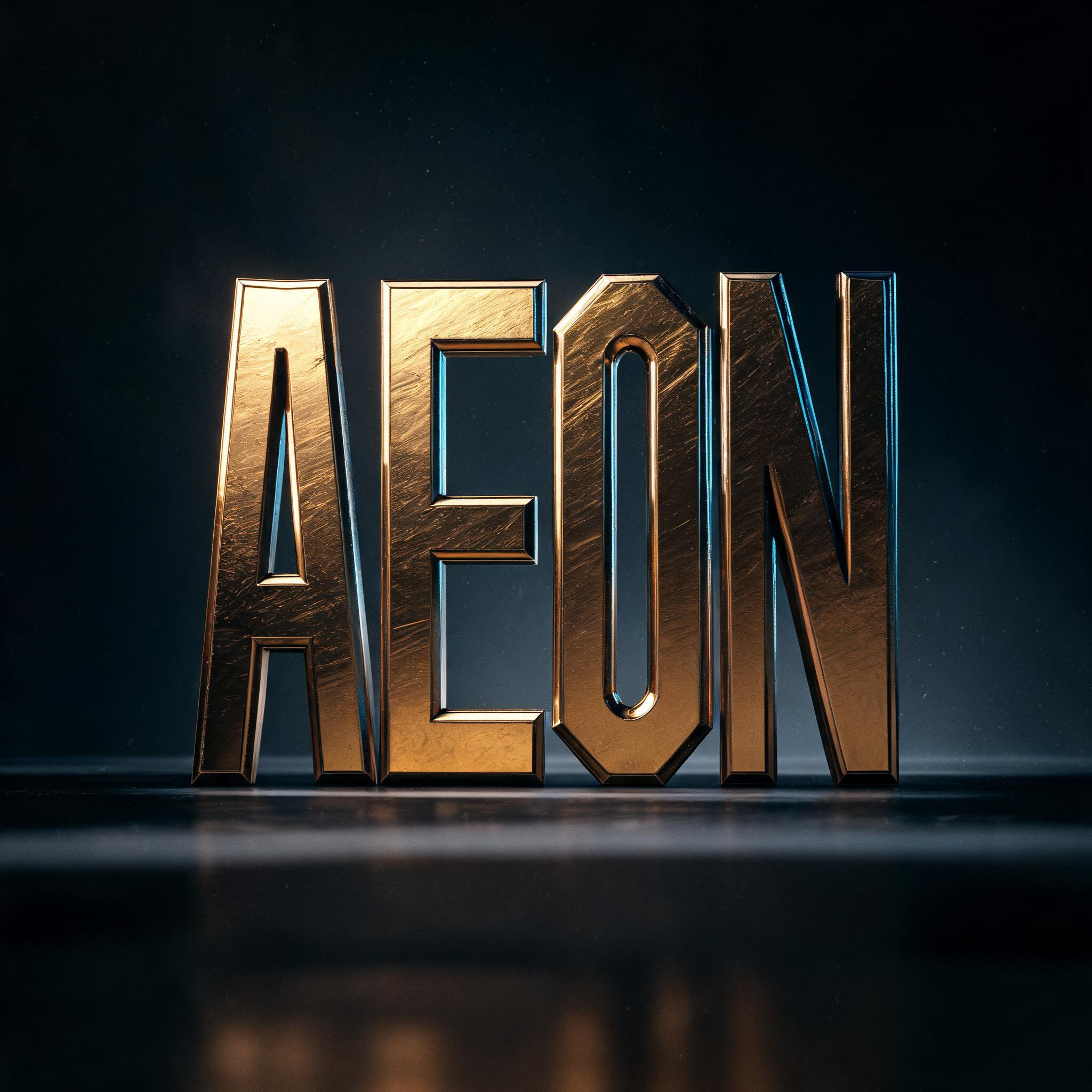 "AEON" — Metallic | AI Text Effect Generator