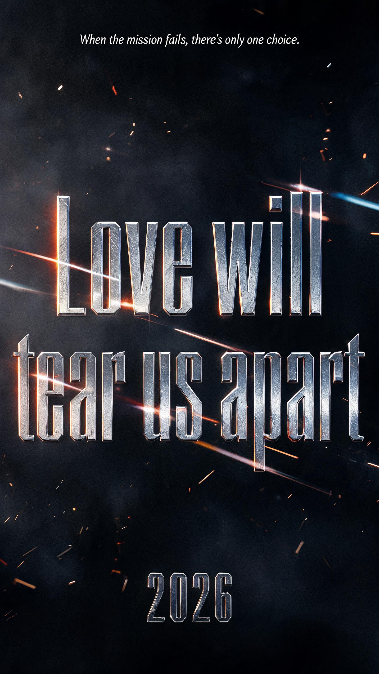 "Love will tear us apart" — Cinematic Action | AI Text Effect Generator