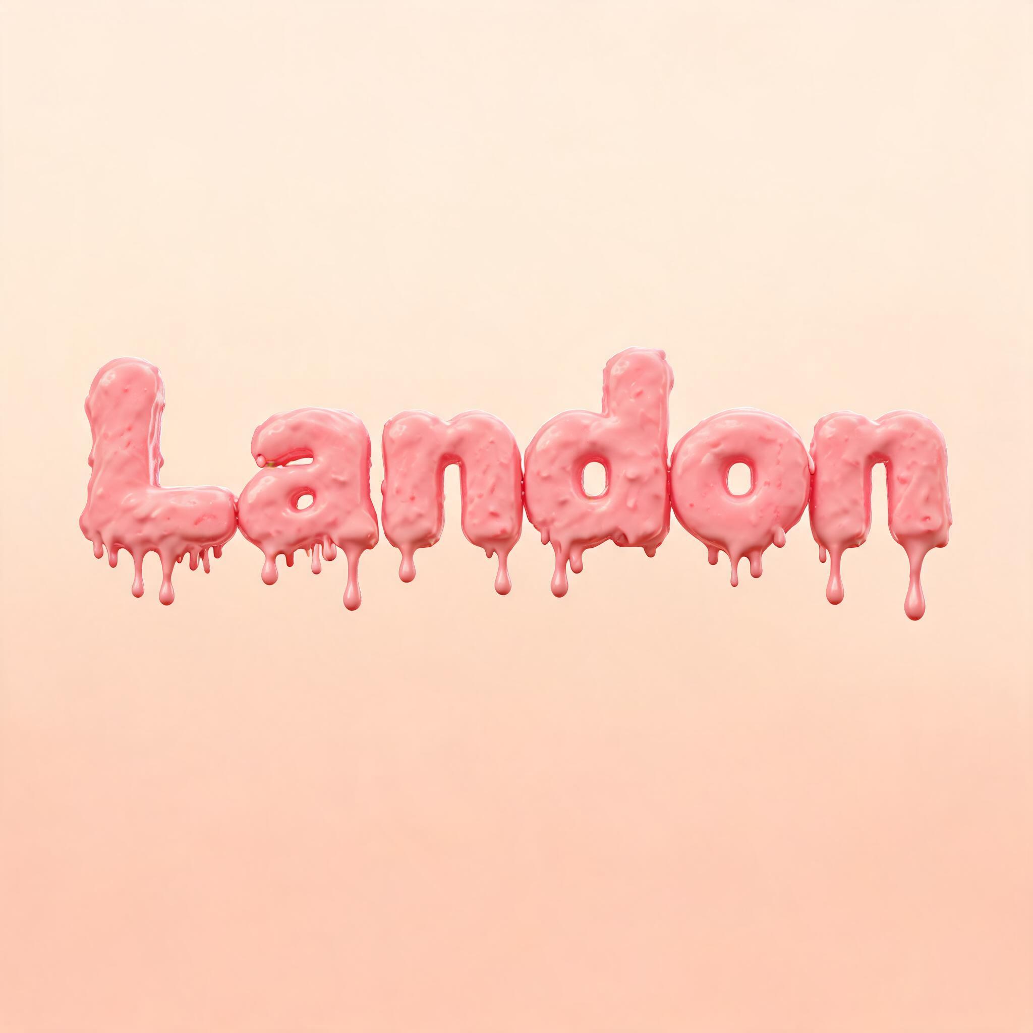 "Landon" — Drip Font Ice text effect