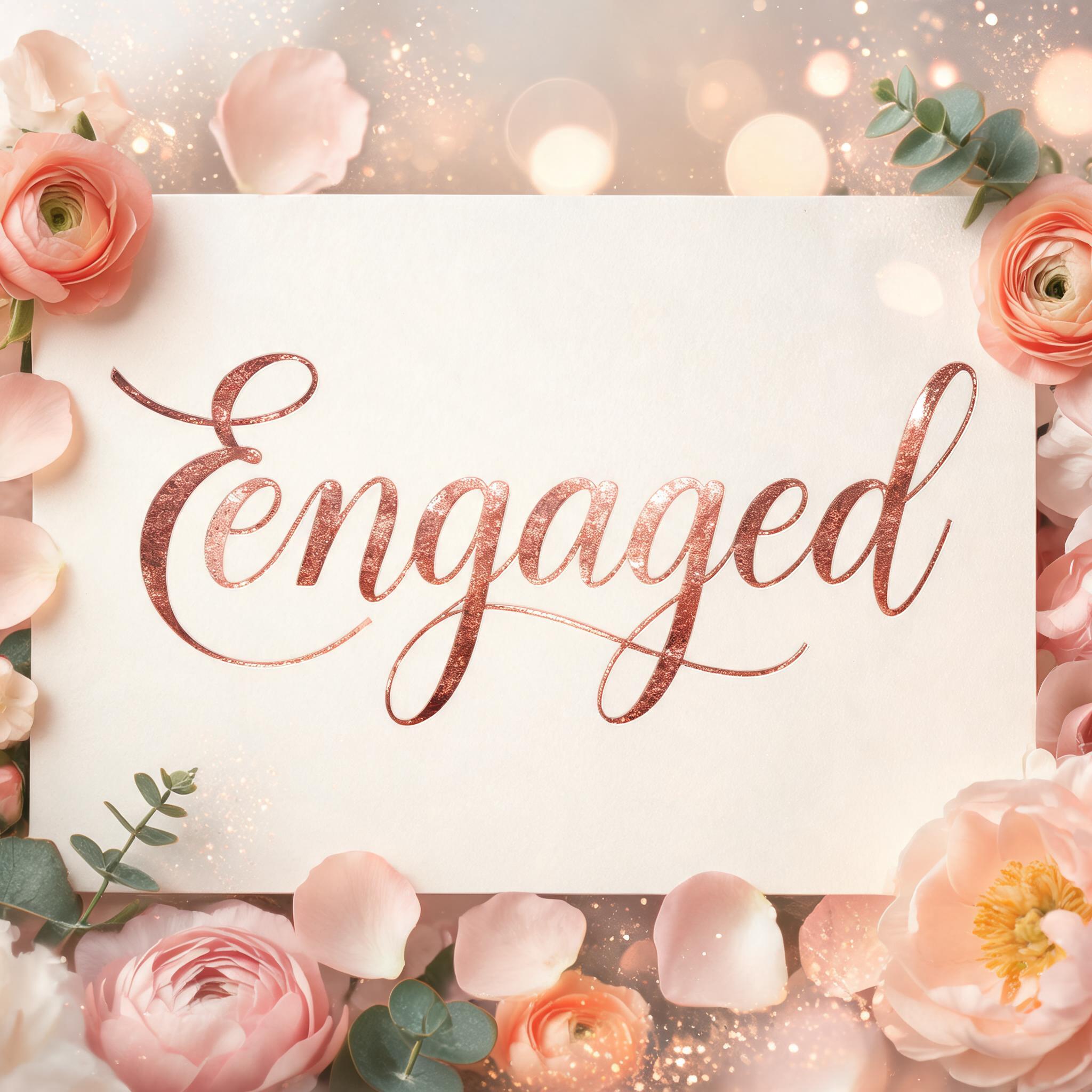 "engaged" — Romantic Her | AI Text Effect Generator