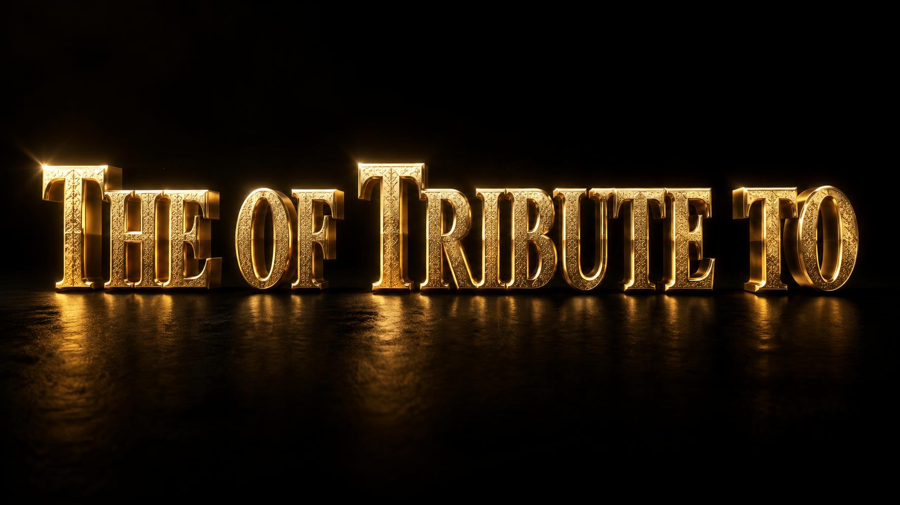 "THE OF TRIBUTE TO" — 3d Bold Gold | AI Text Effect Generator