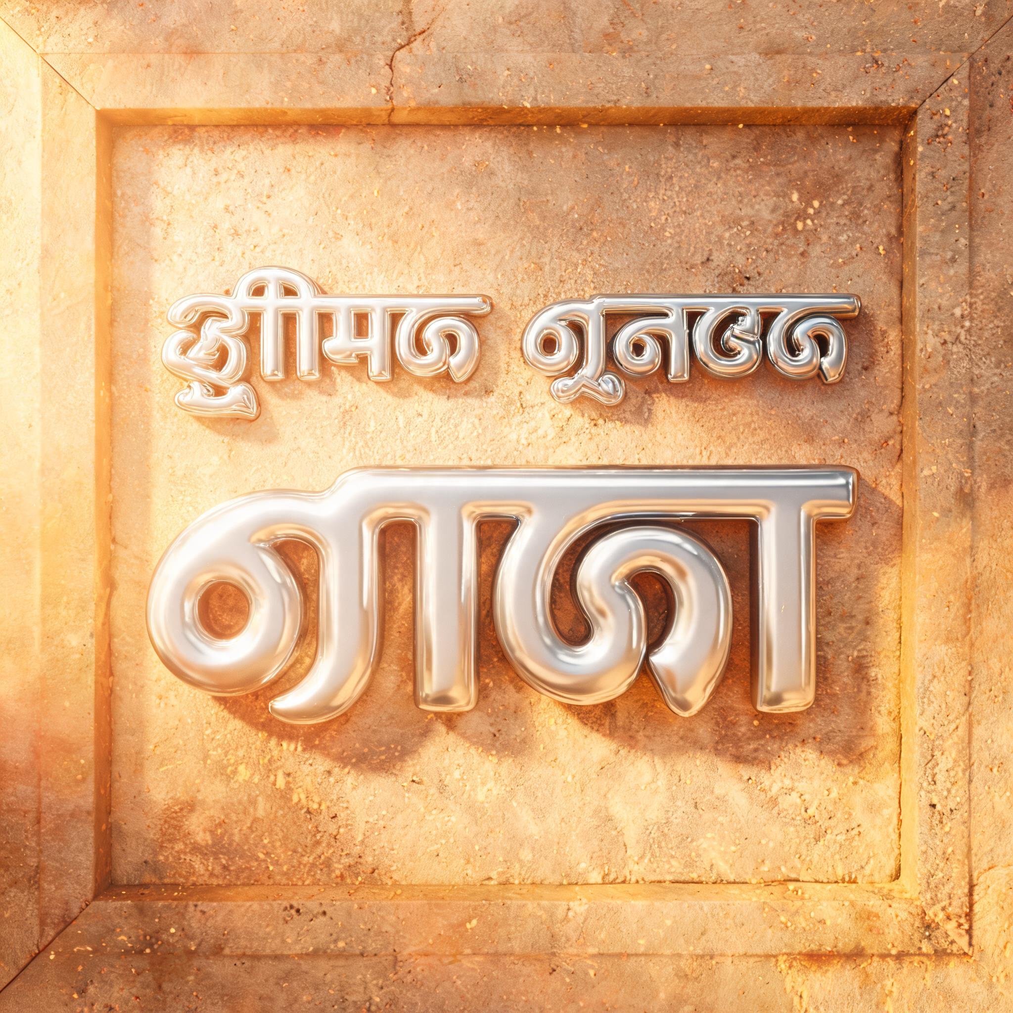 "ଶ୍ରୀମଦ୍ ଭଗବଦ୍ ଗୀତା" — Chrome Metal 3d | AI Text Effect Generator