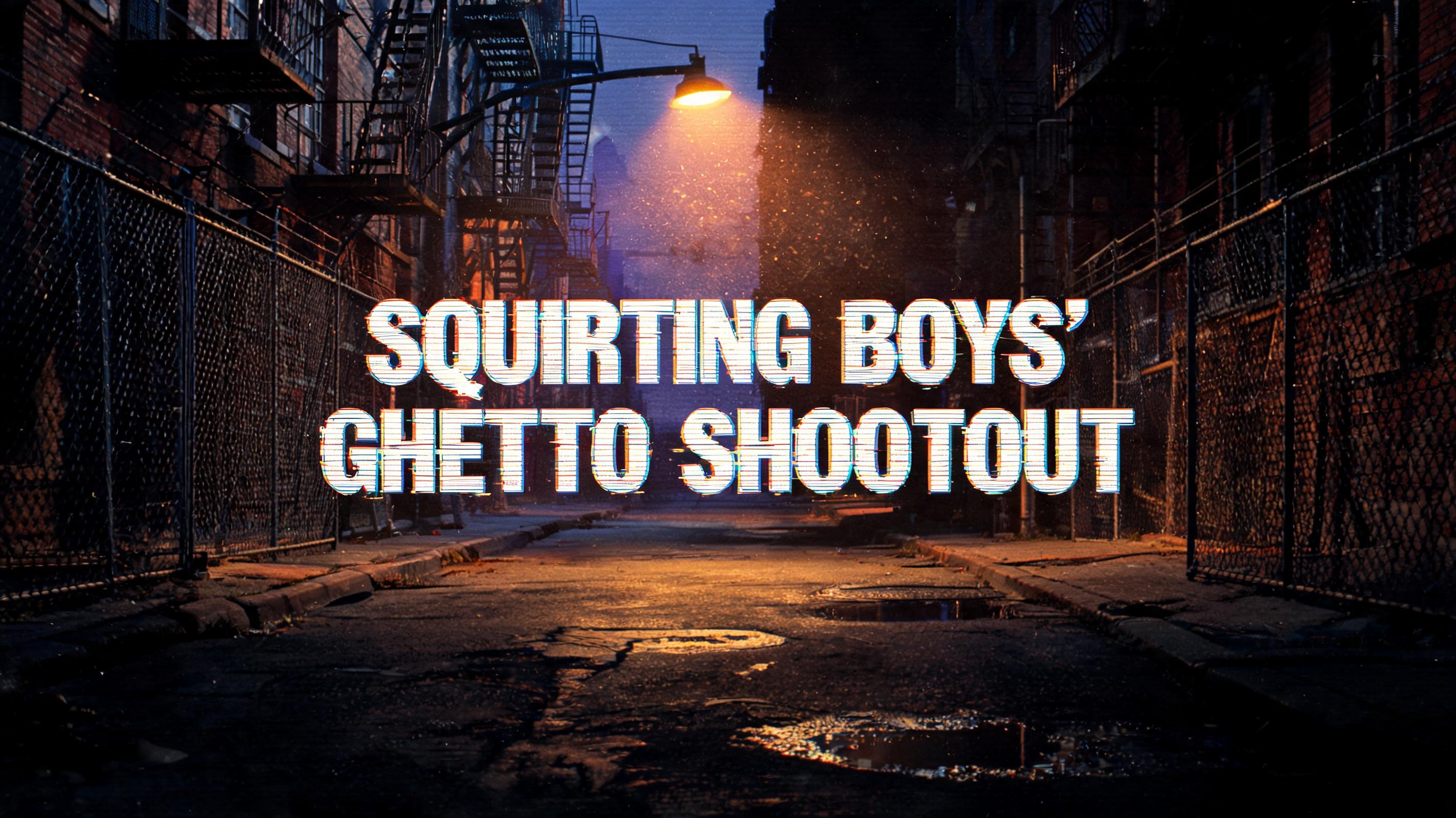 "squirting boys' ghetto shootout" —  | AI Text Effect Generator
