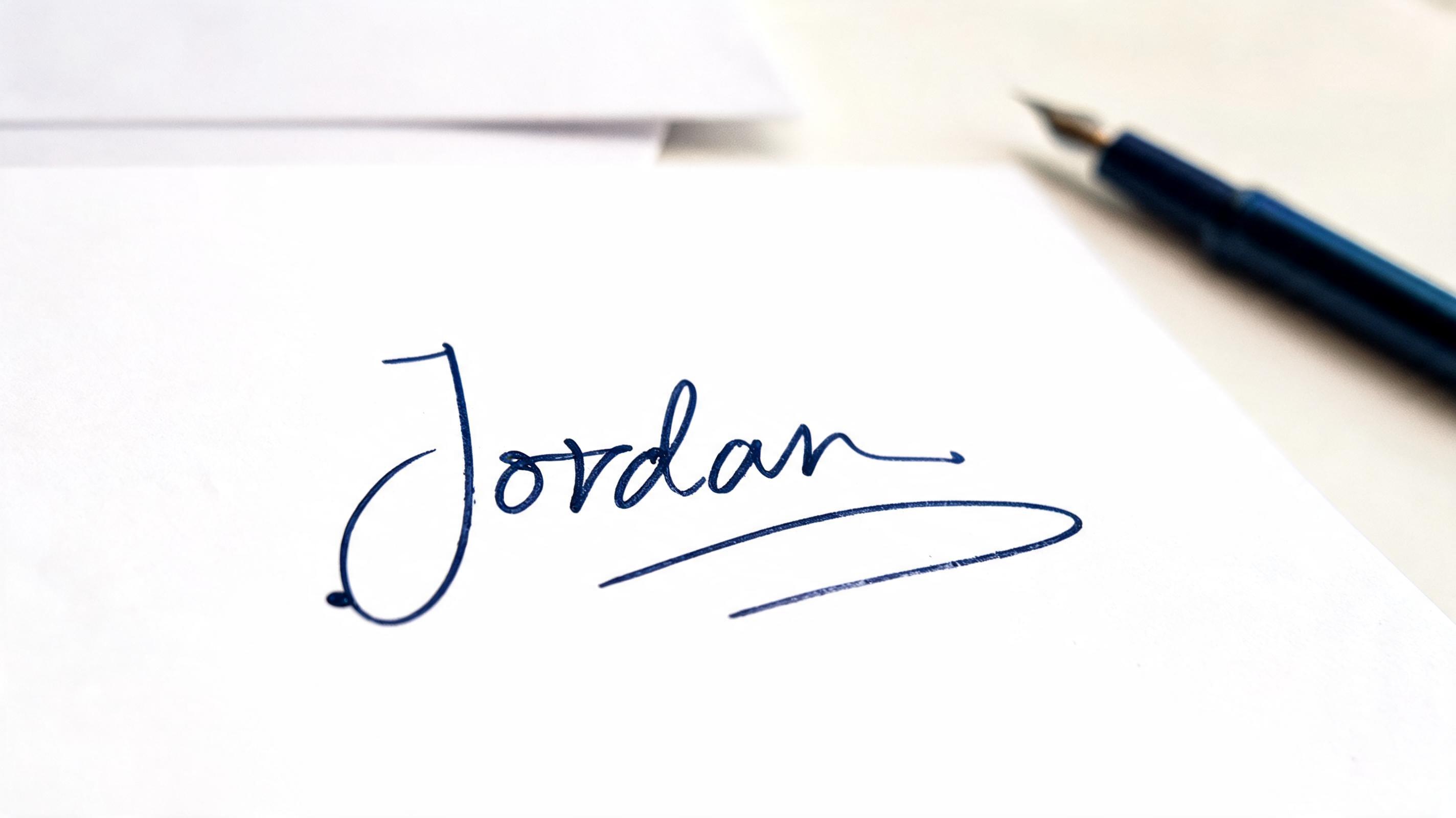 "Jordan" — Cursive Signature | AI Text Effect Generator