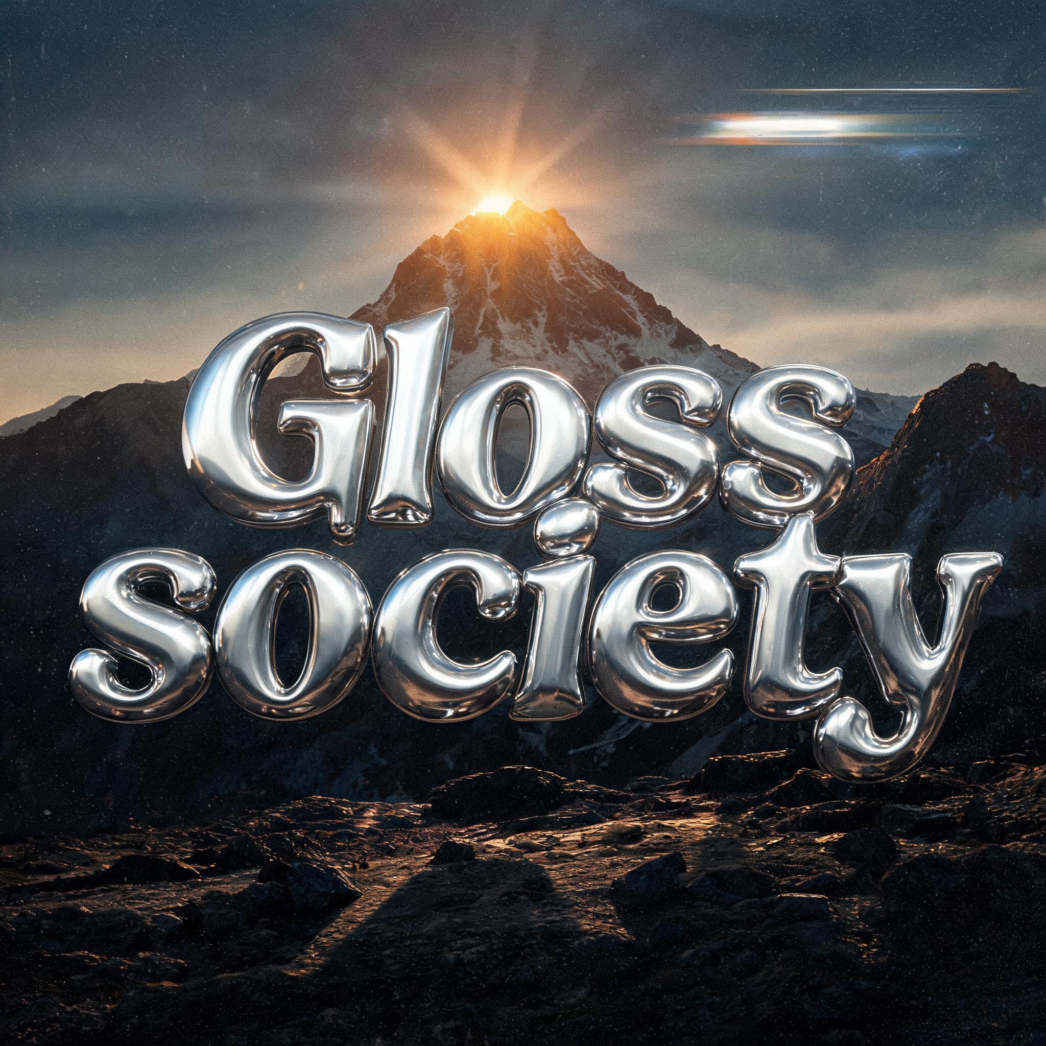 "Gloss society" — Chrome Metal 3d | AI Text Effect Generator