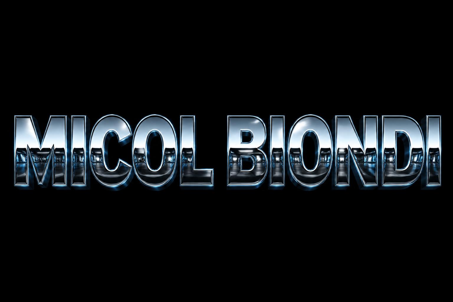 "MICOL BIONDI" — Chrome Metal 3d | AI Text Effect Generator