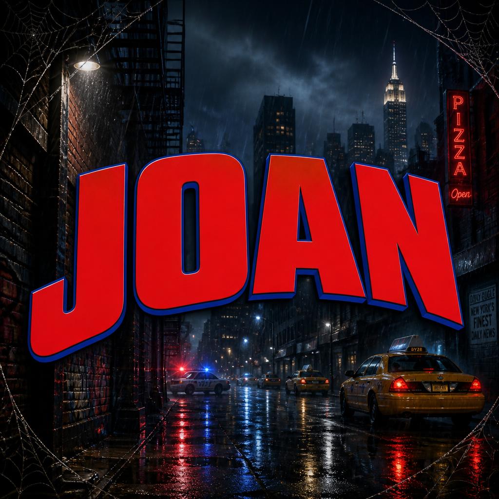 "JOAN" — Spider Hero | AI Text Effect Generator