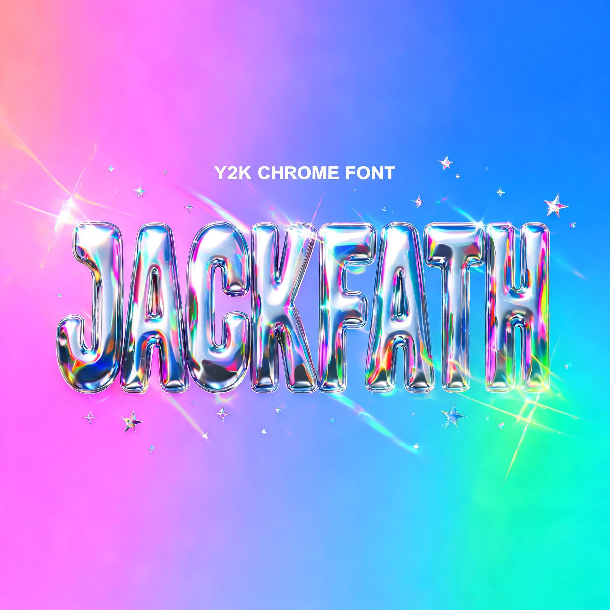 "JACKFATH" — Y2k Chrome | AI Text Effect Generator