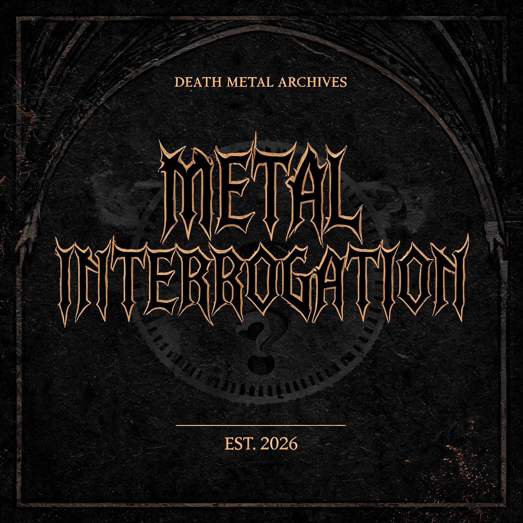 "METAL
INTERROGATION
DEATH METAL ARCHIVES
EST. 2026" — Gothic Font | AI Text Effect Generator
