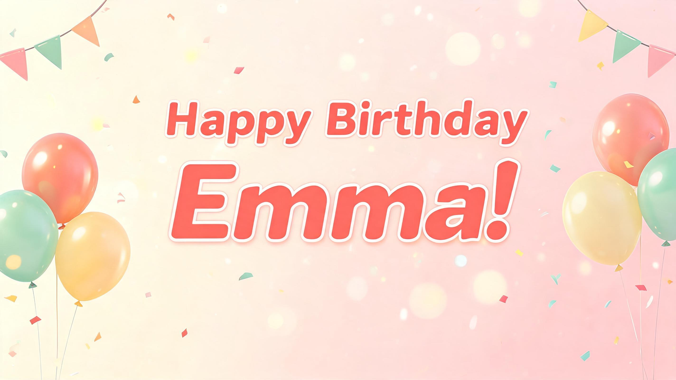 "Happy Birthday Emma!" — Birthday | AI Text Effect Generator