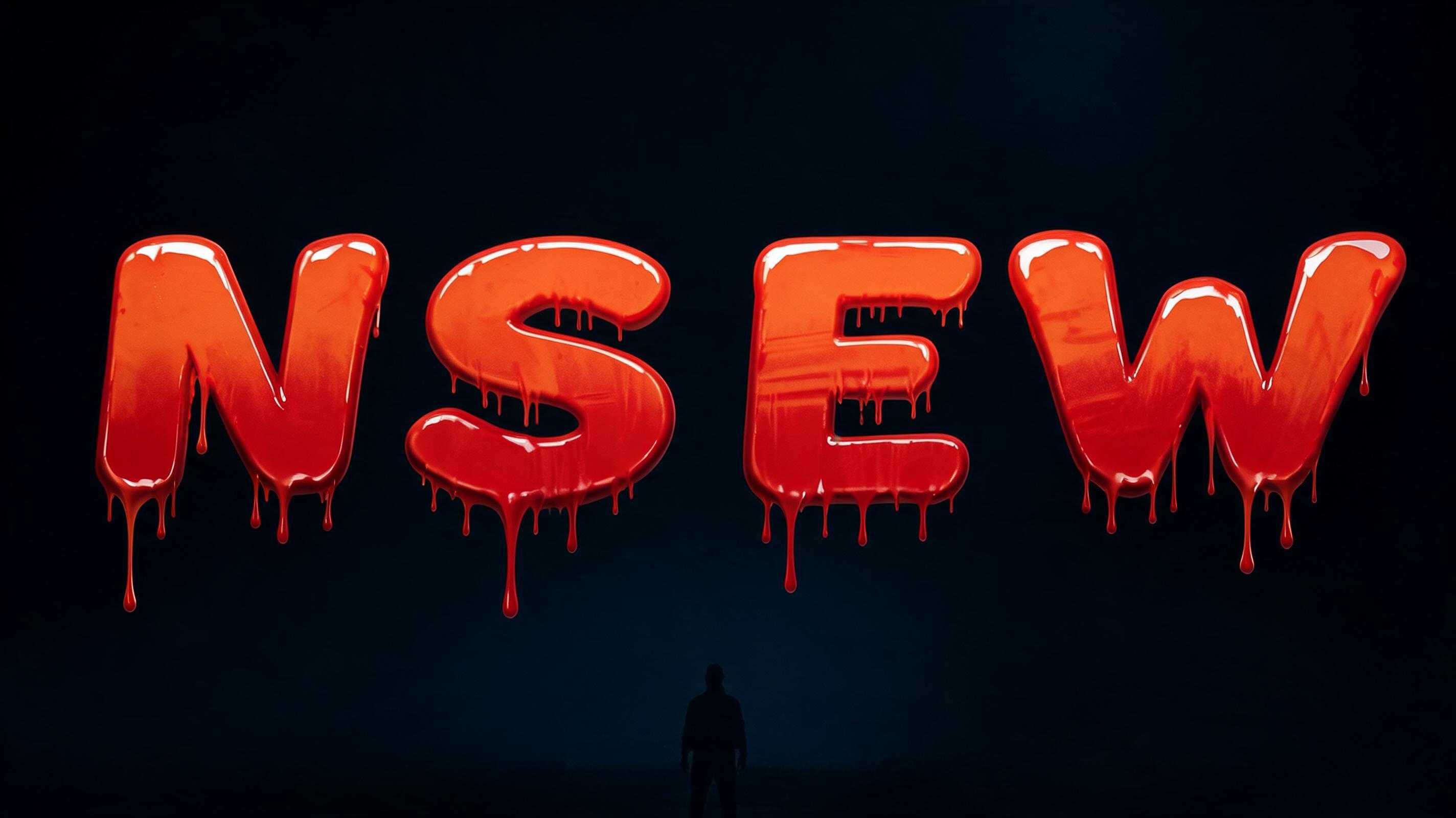 "N   S    E      W" — Drip Font | AI Text Effect Generator