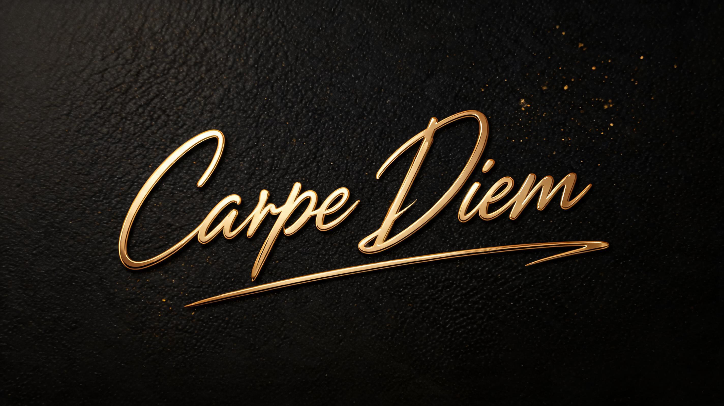 "Carpe Diem" — Cursive Signature text effect